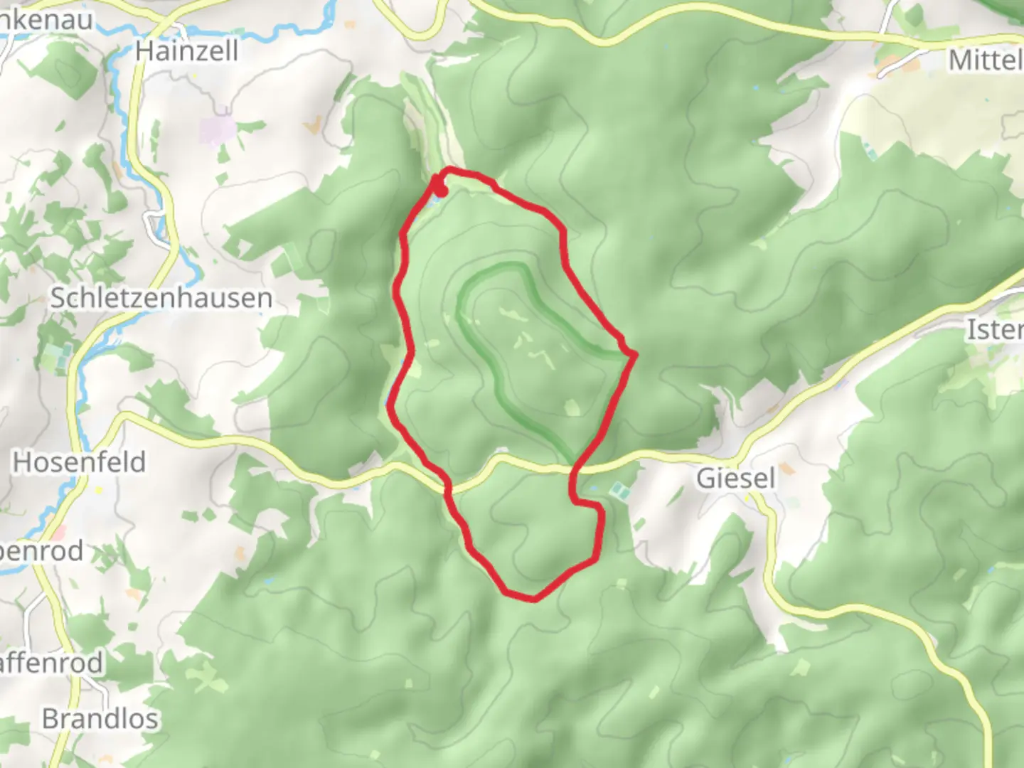 An image depicting the trail Gieseler Forst Nord 2 and 3 Loop and its surrounding area.