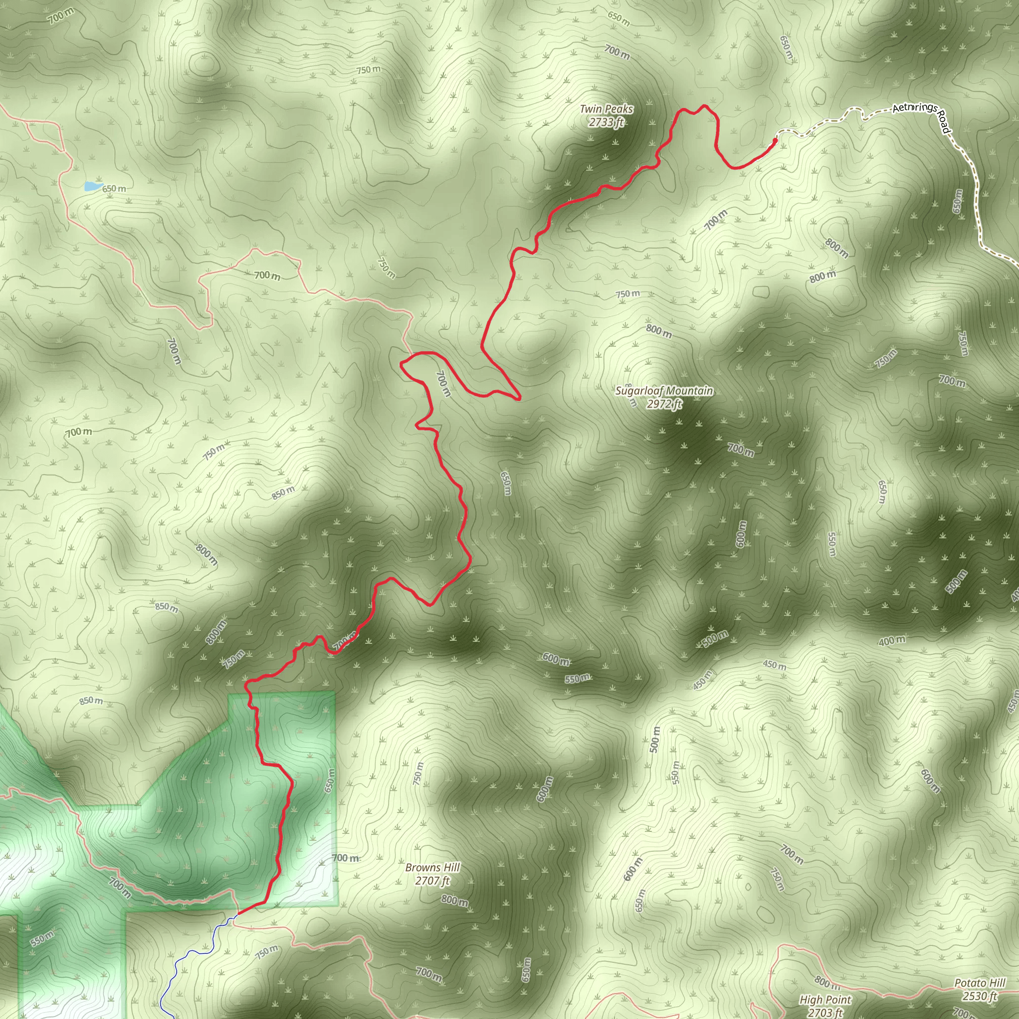 Oat Hill Mine Trail Out and Back mobile static map