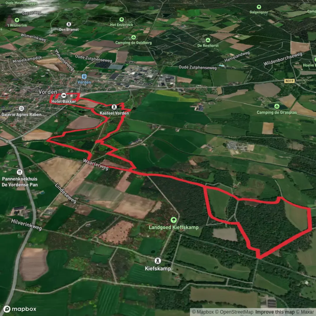 An image depicting the trail Lokaal Vorden Loop and its surrounding area.