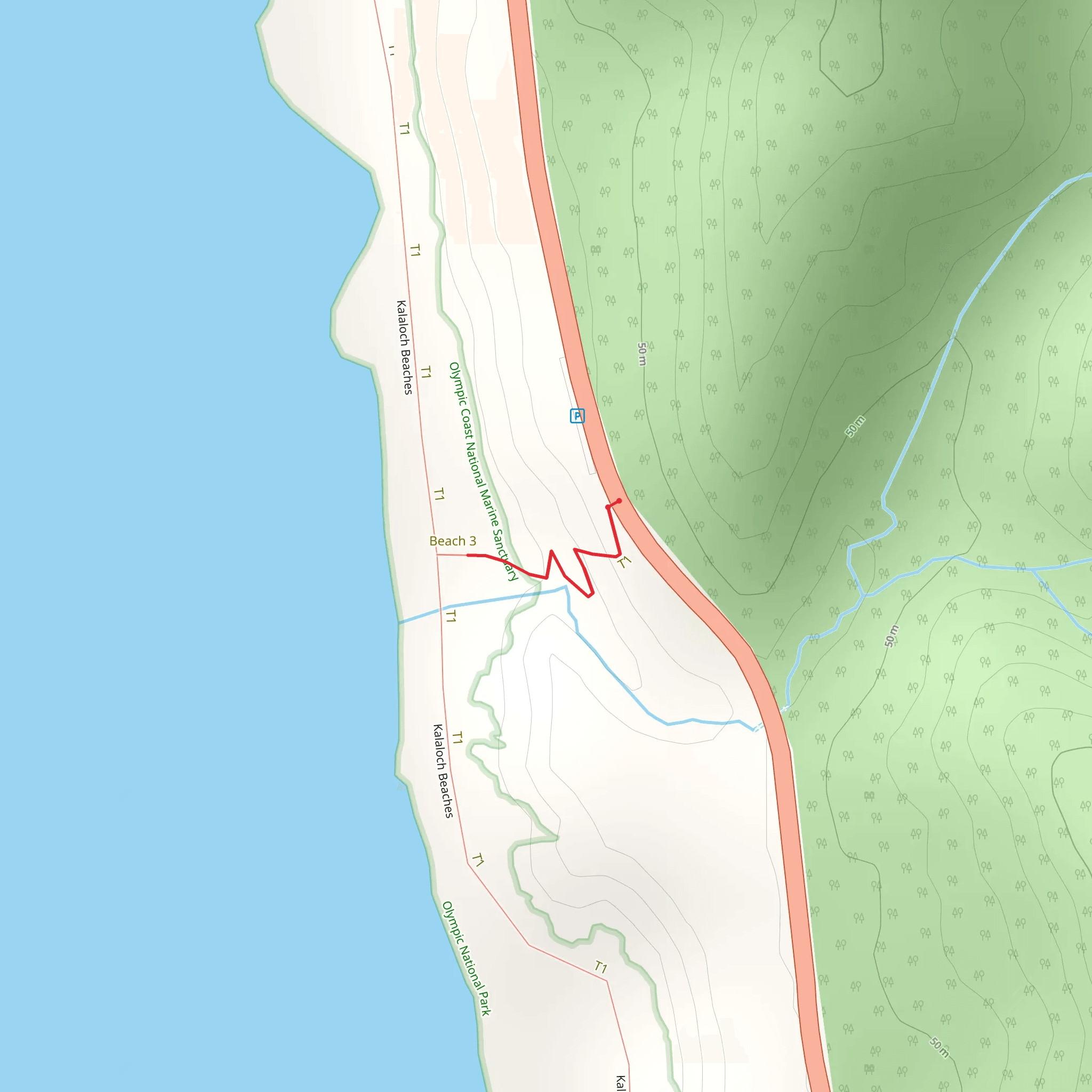 Beach 3 Nature Trail mobile static map