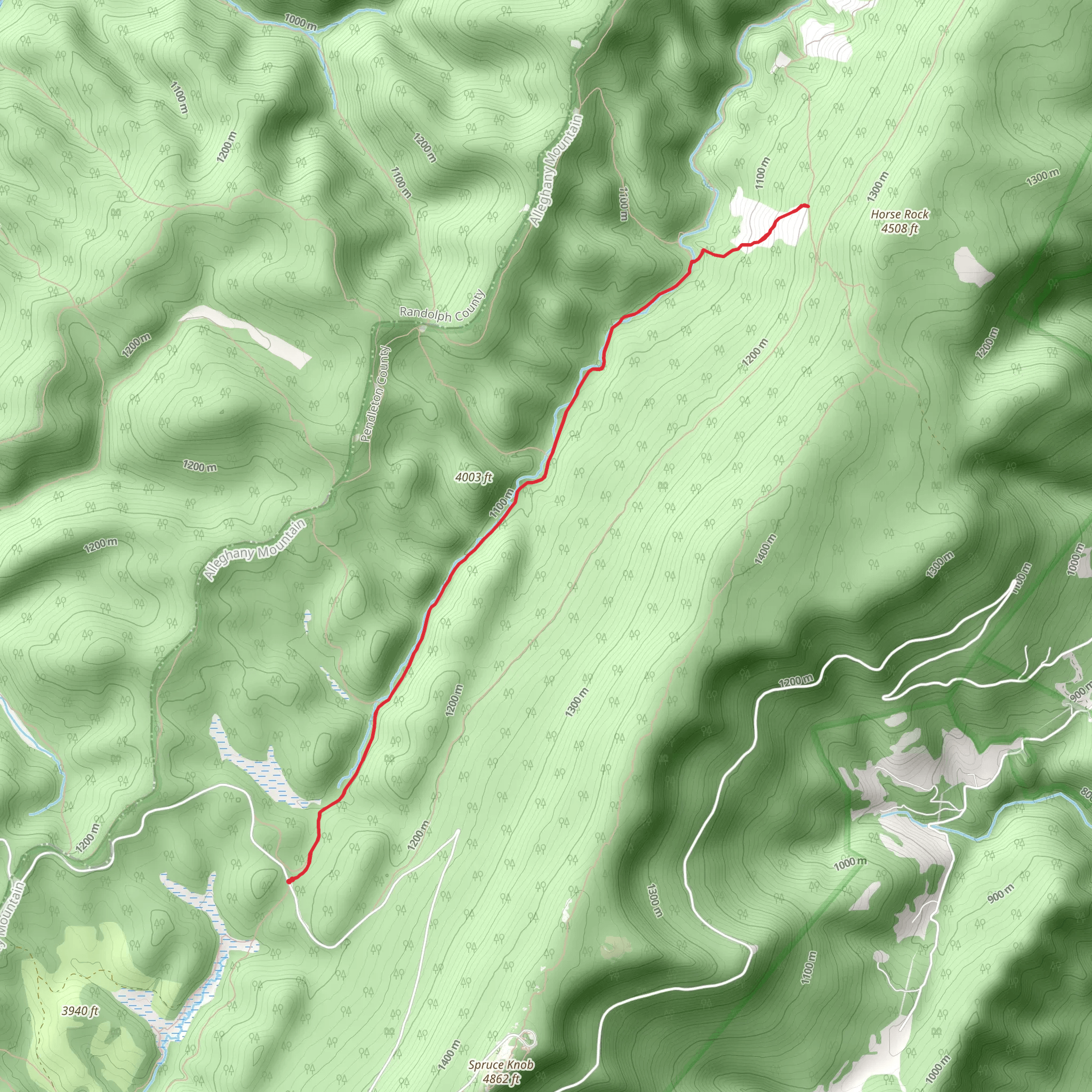 Judy Springs via Seneca Creek Trail mobile static map