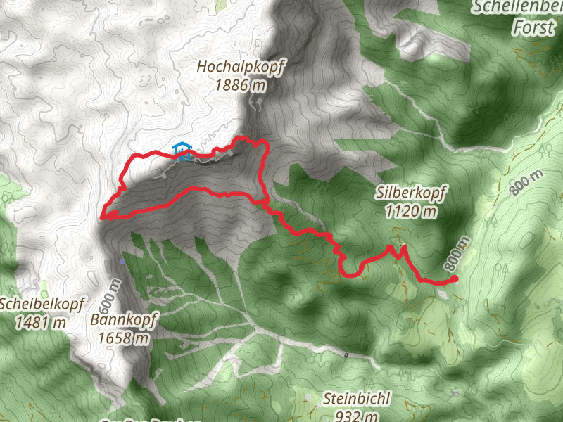 Berchtesgadener Hochthron and Mittagsloch-Nord Peak Loop via AV Weg 466