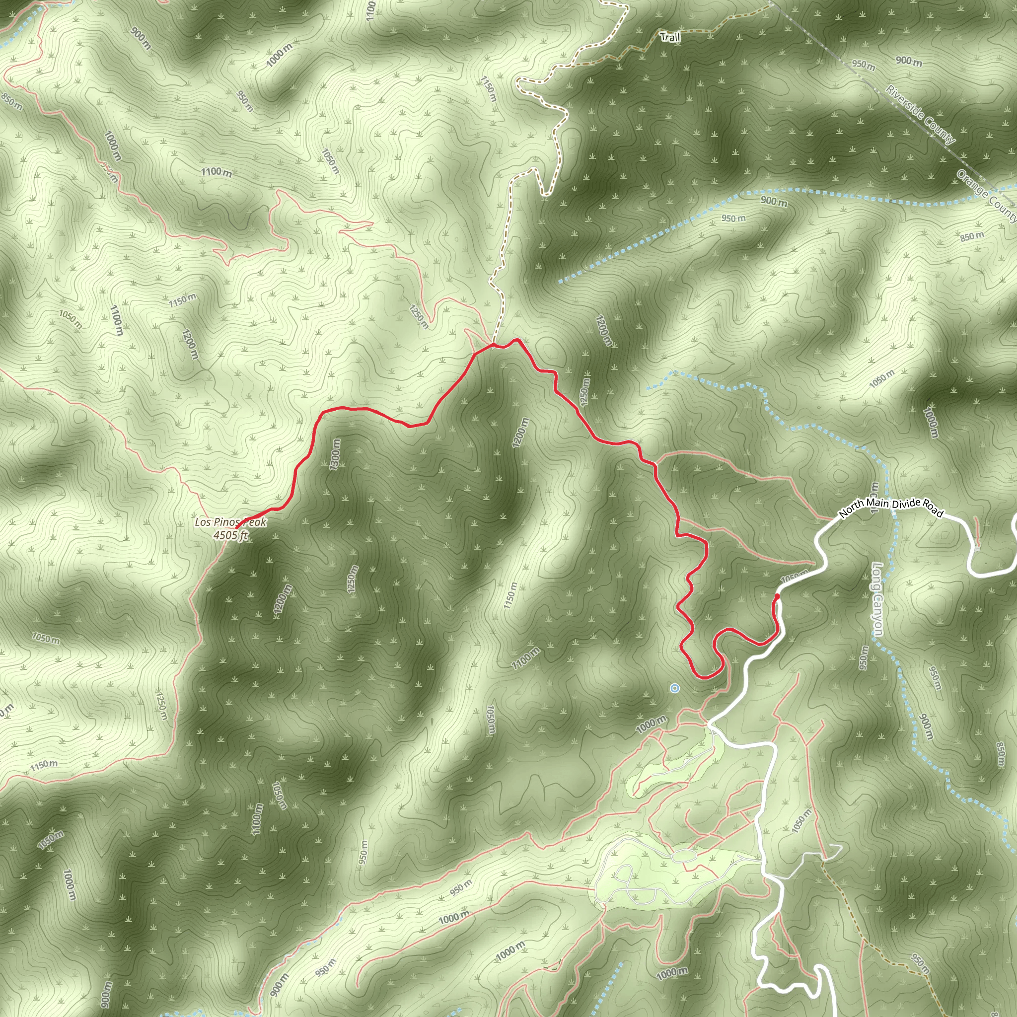 Los Pinos Peak from North Main Divide Road mobile static map