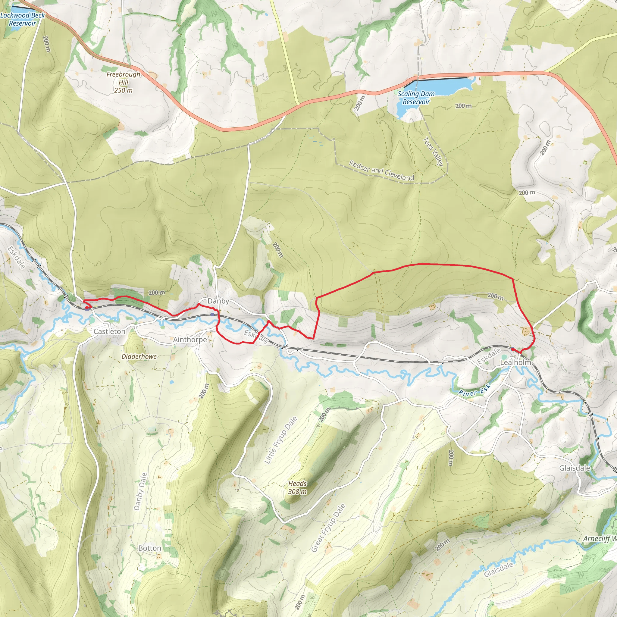 Castleton to Lealholm Walk mobile static map