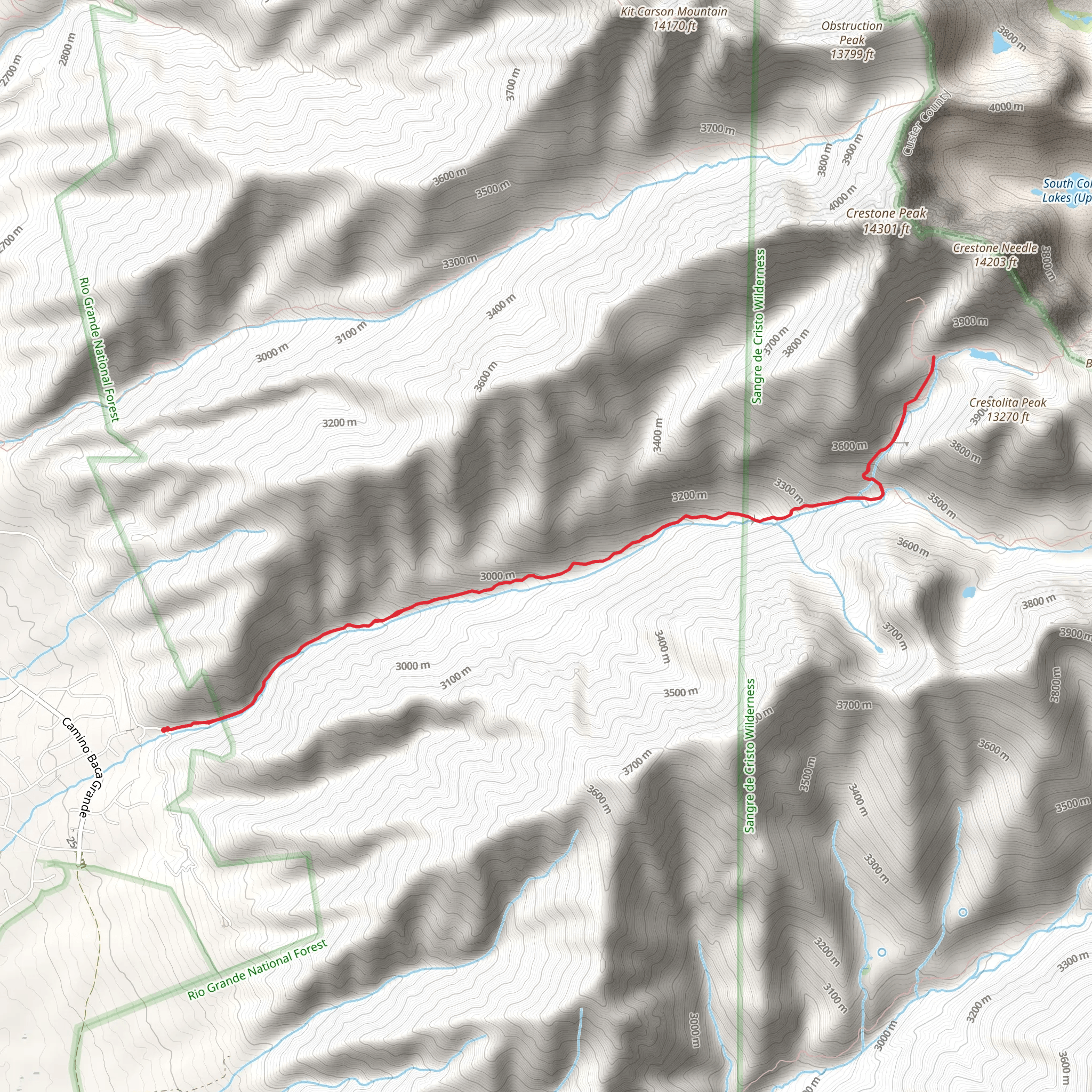 Cottonwood Creek Trail mobile static map
