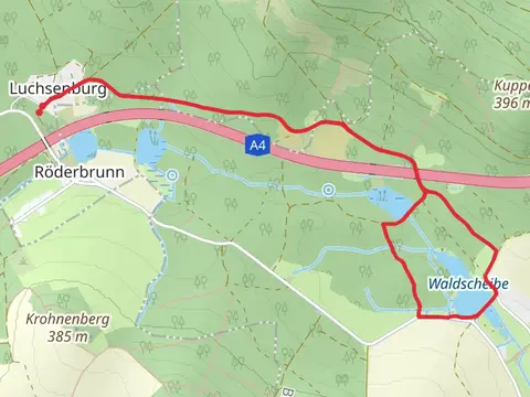 Grubenteich and Waldscheibe via Oberlausitzer Ringewg
