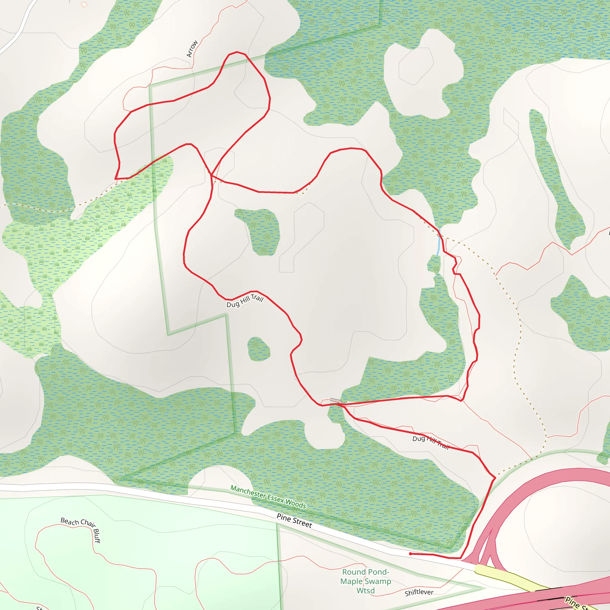 Dug Hill-Spruce Swamp Area Loop Trail mobile static map