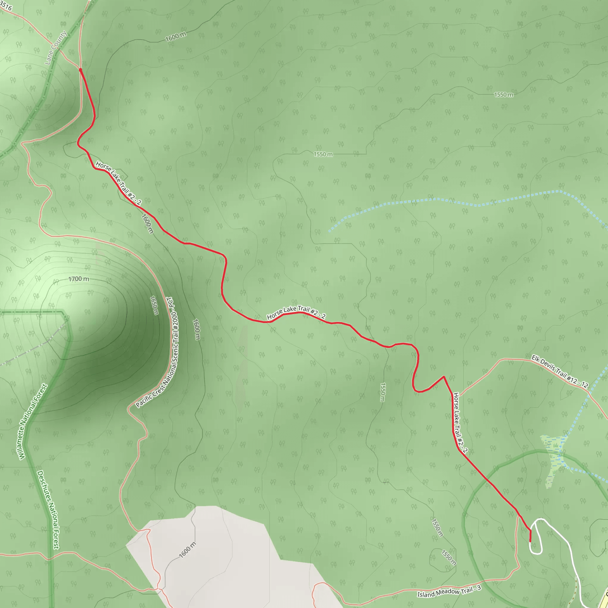 Horse Lake Trail mobile static map