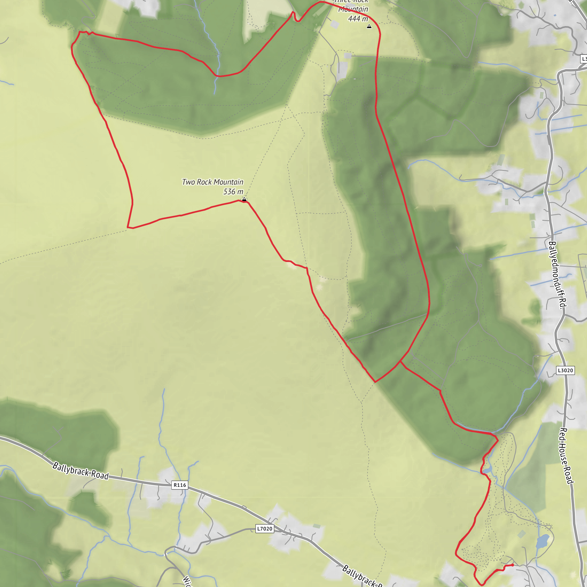 Fairy Castle, Three Rock Mountain and Two Rock Mountain Loop mobile static map