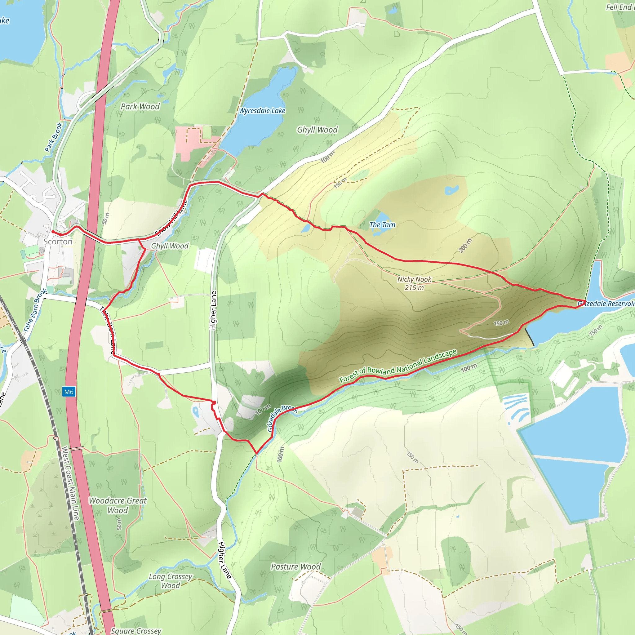Nicky Nook Loop mobile static map