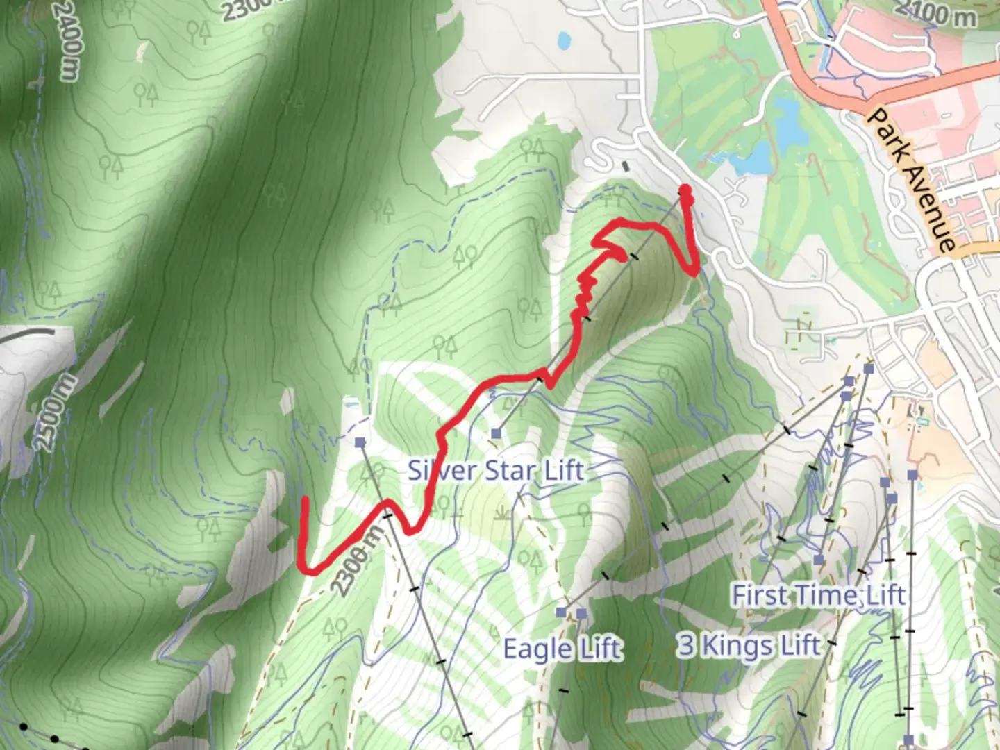 An image depicting the trail Dawns Trail and its surrounding area.