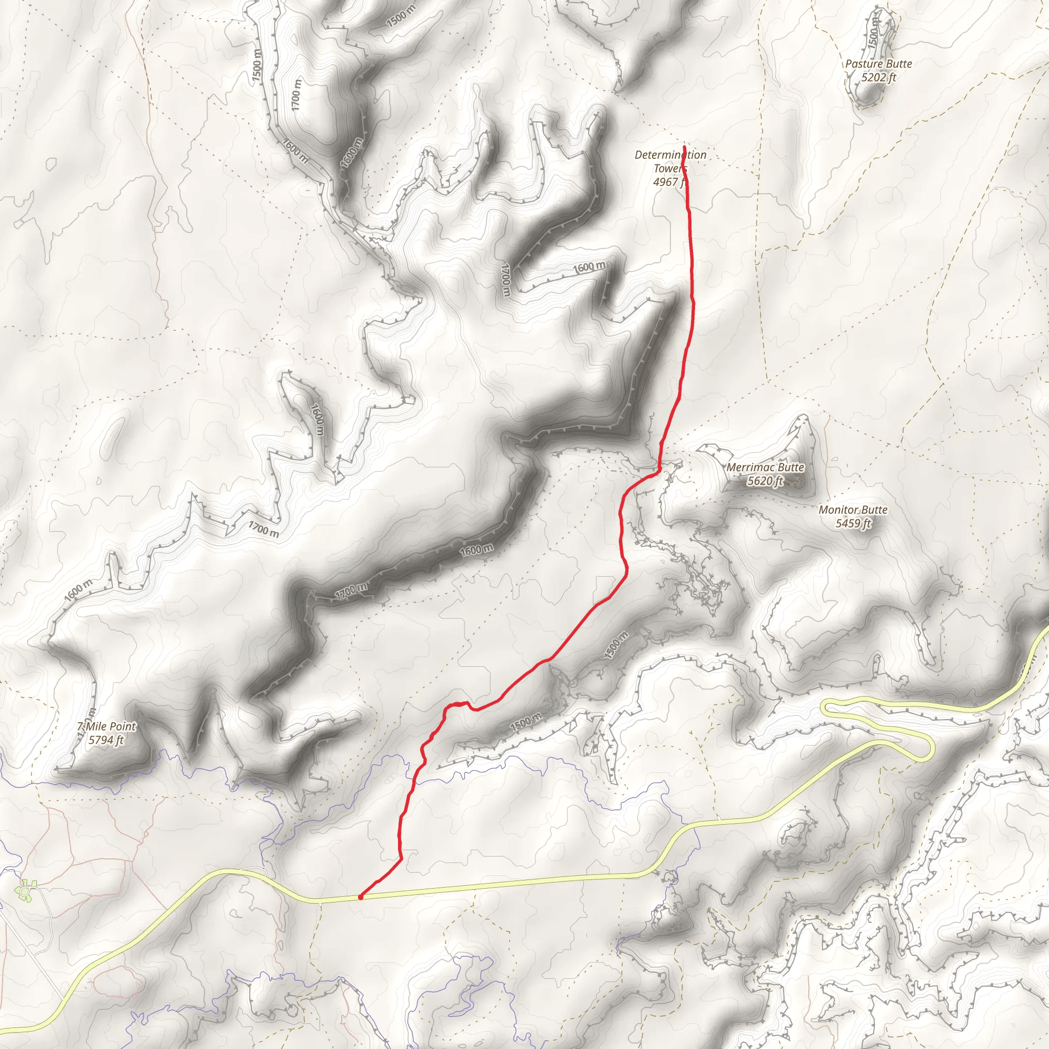 Determination Towers via Big Mesa Area mobile static map