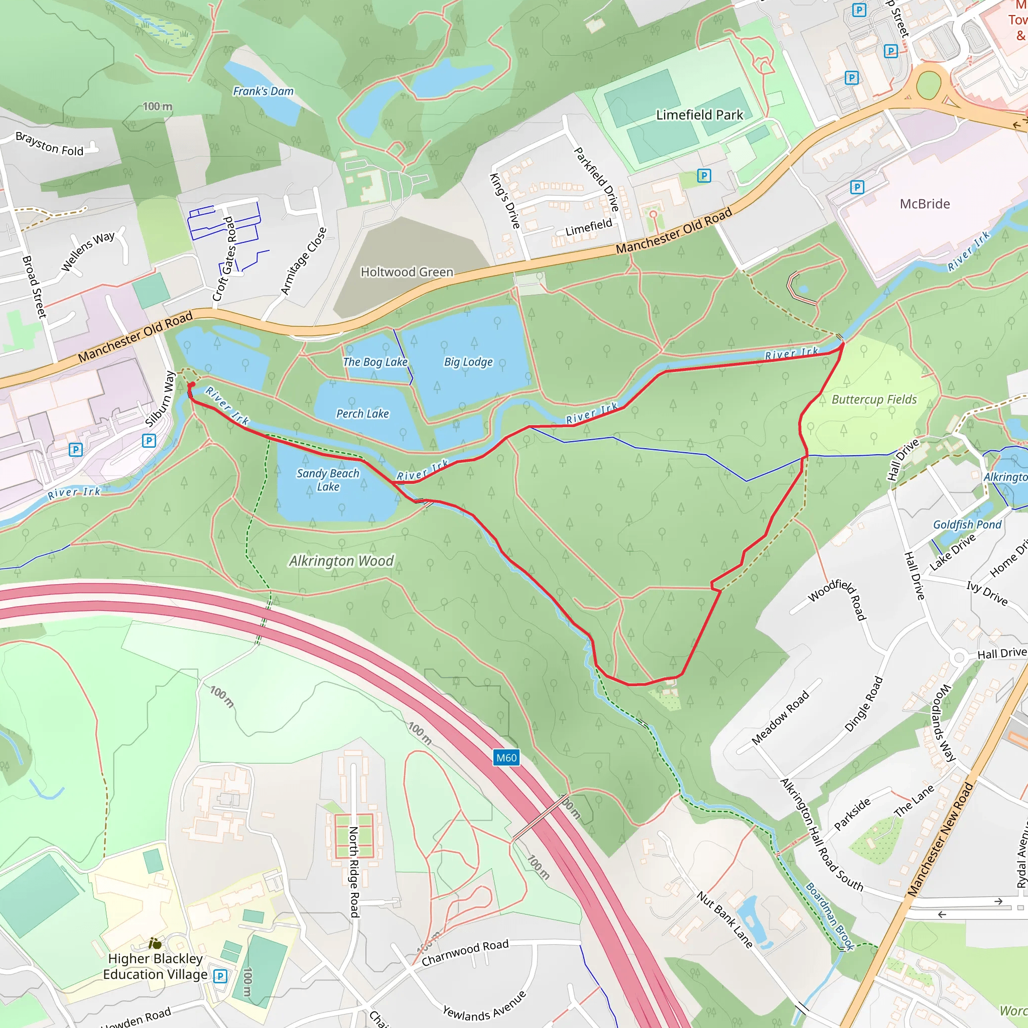 Alkrington Woods Loop mobile static map
