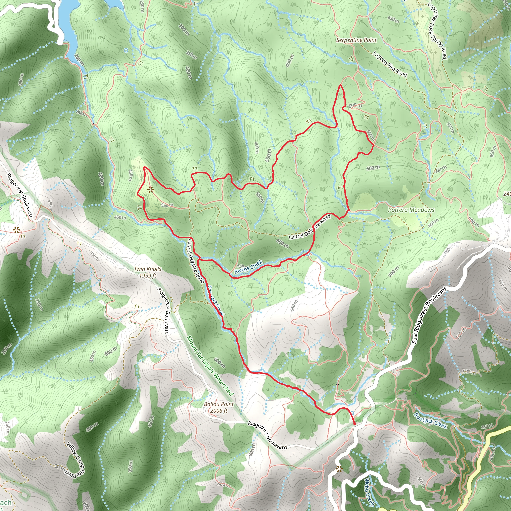 Cataract Trail, High Marsh Trail and Mickey O Brien Trail Loop mobile static map