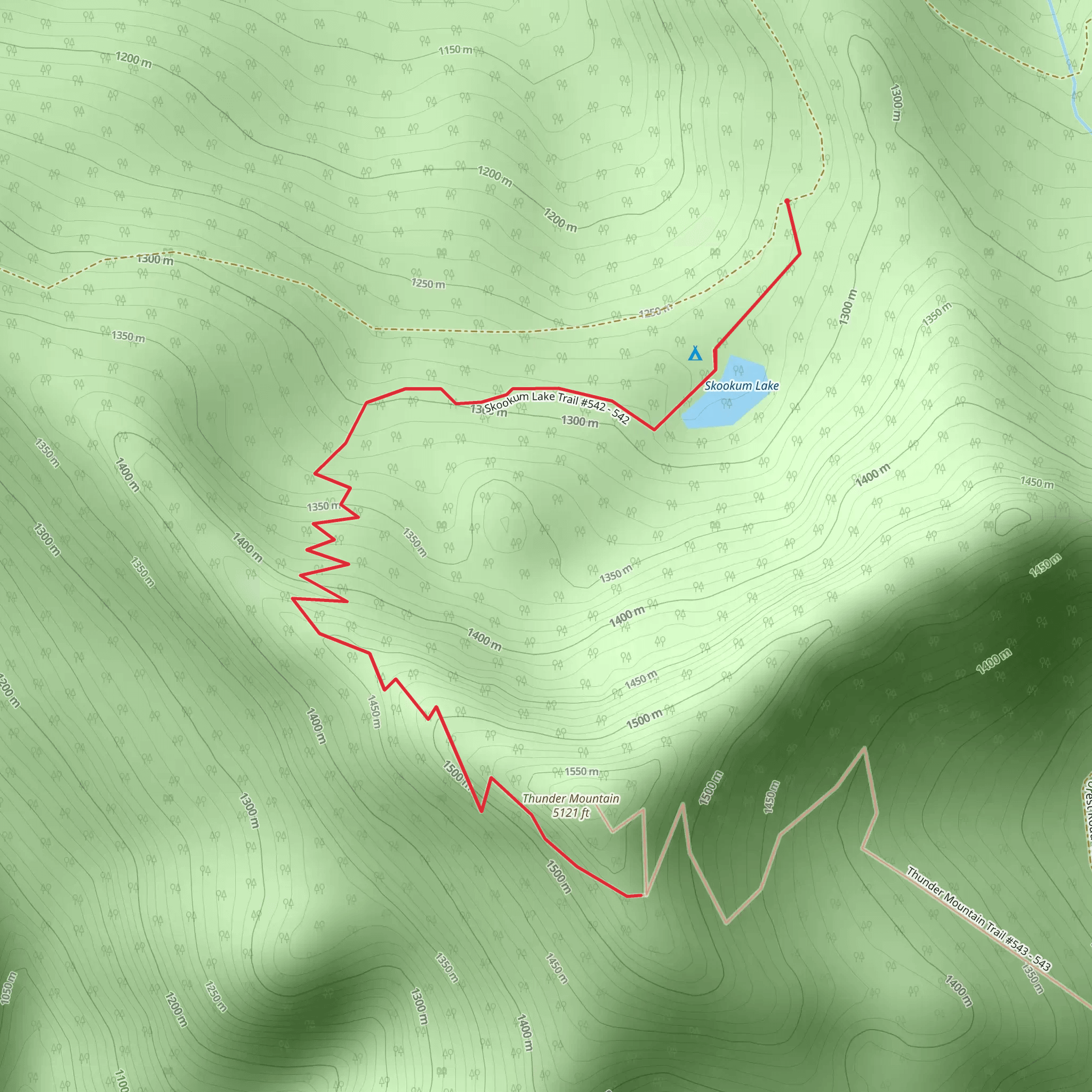Thunder Mountain via Skookum Lake Trail mobile static map