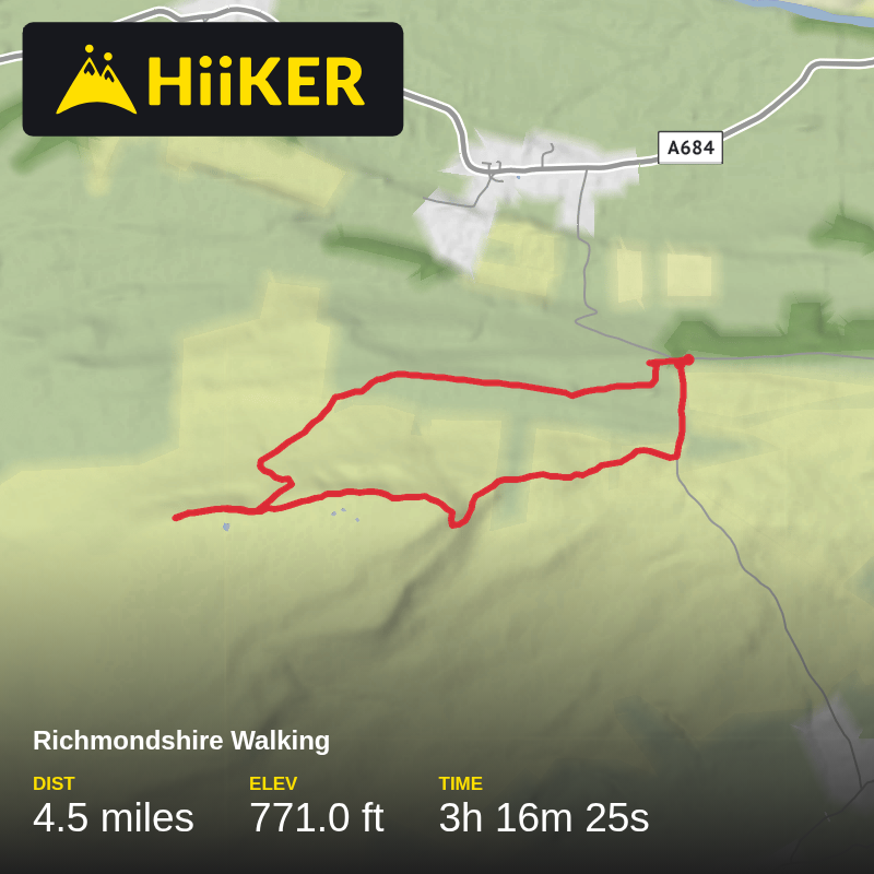 A map preview of the recording Richmondshire Walking.