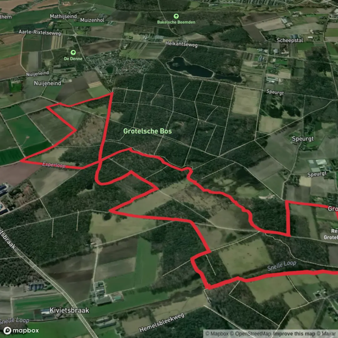 An image depicting the trail Grotelsche Bos Loop and its surrounding area.
