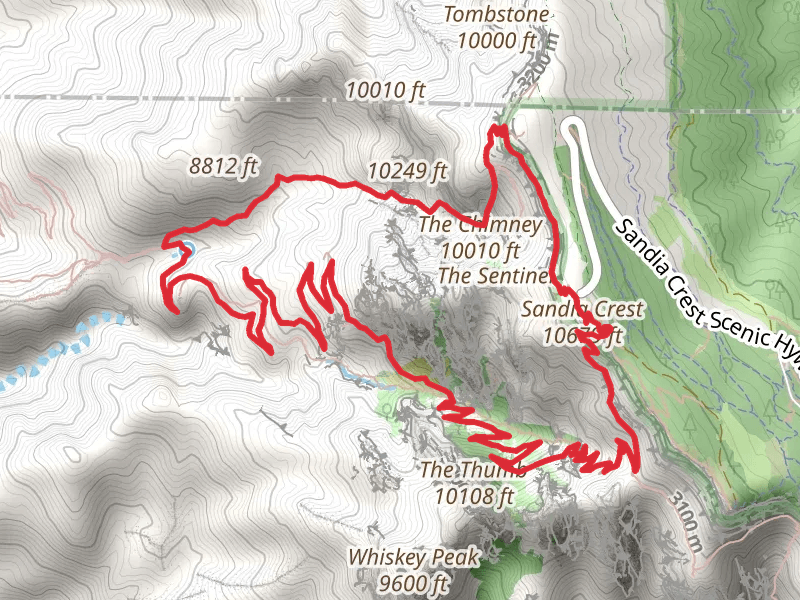 Sandia Crest, La Luz and Chimney Canyon Loop Trail