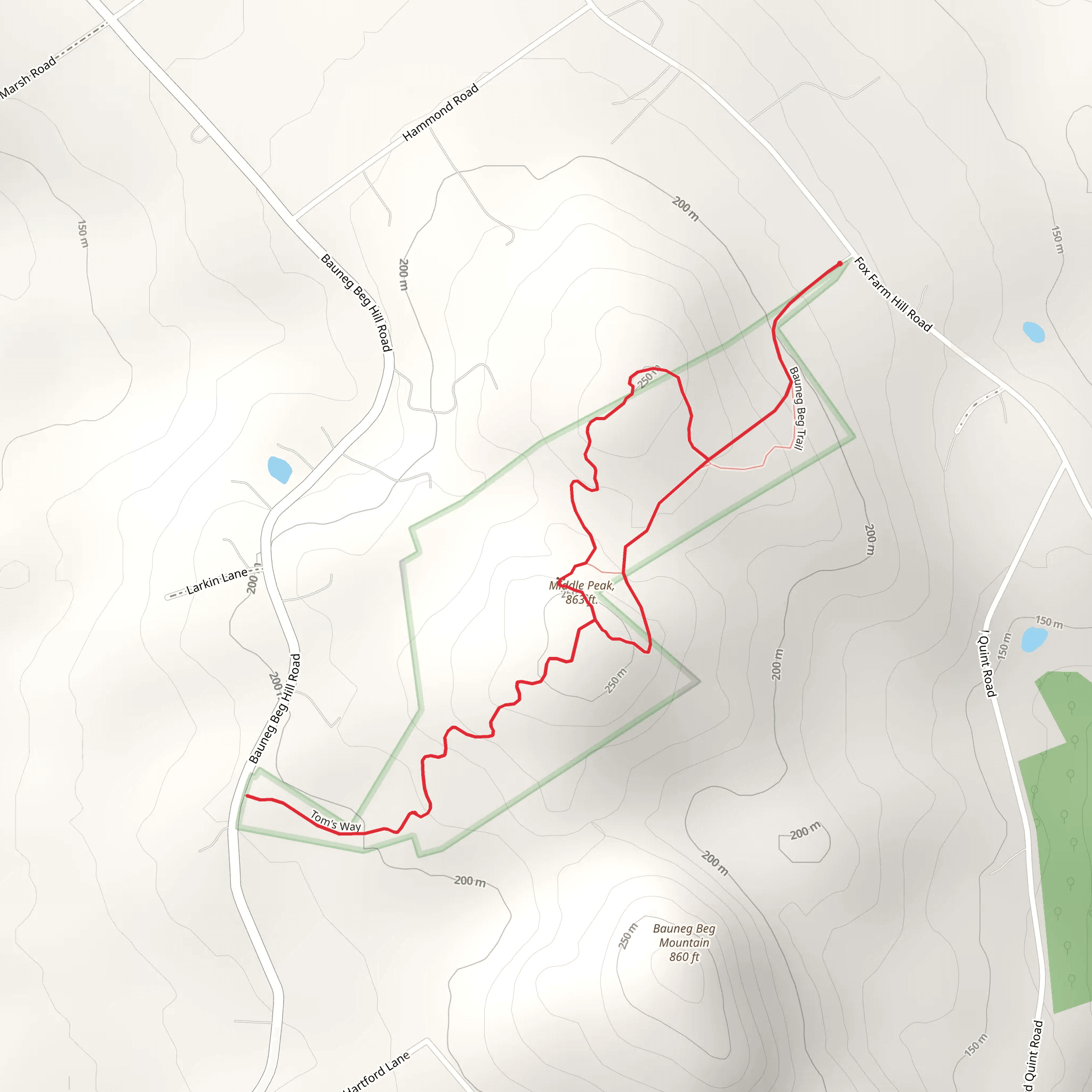 Bauneg Beg and Ginny's Way Loop Trail mobile static map