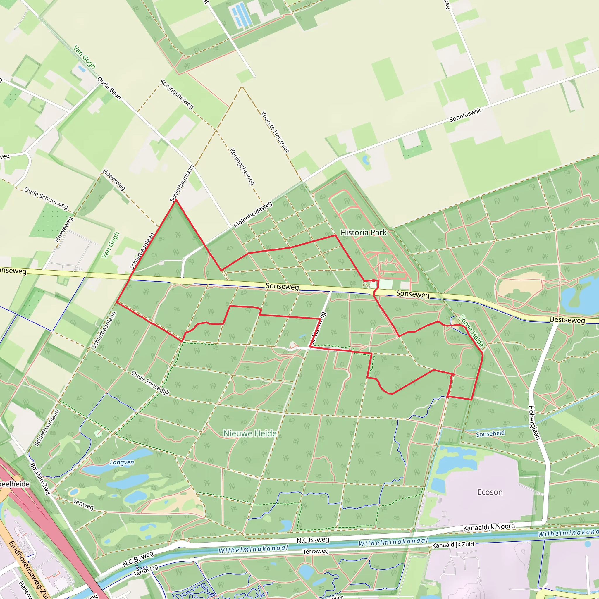 Openluchttheater and Nieuwe Heide Loop mobile static map