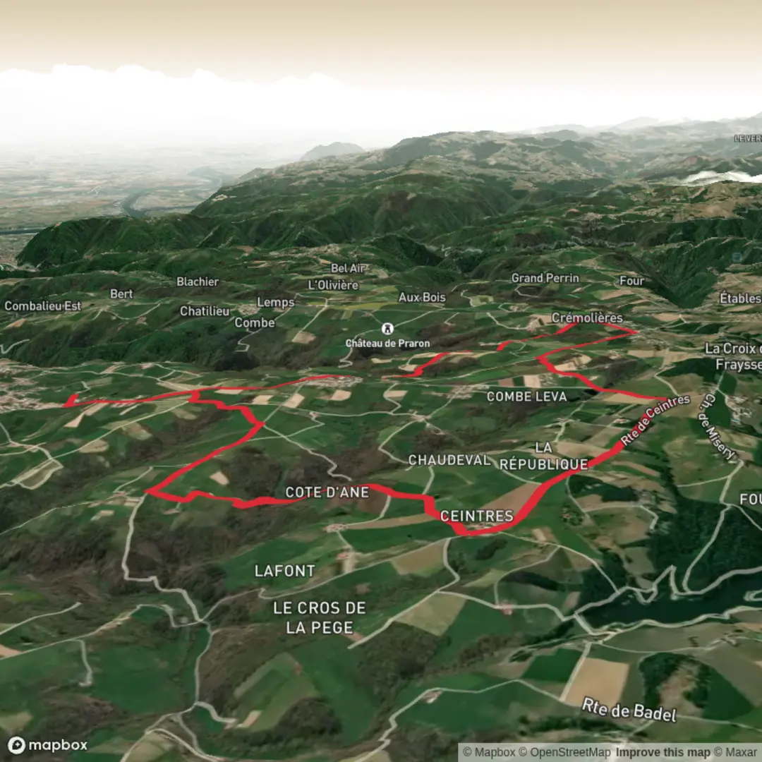 An image depicting the trail Secheras Loop 1 and its surrounding area.