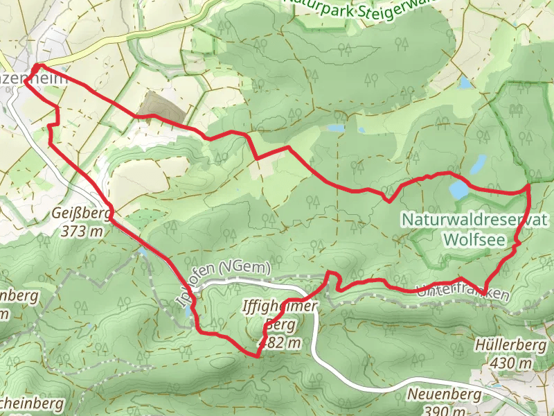 Judensee, Iffigheimer Berg and Großer Wolfsee Loop