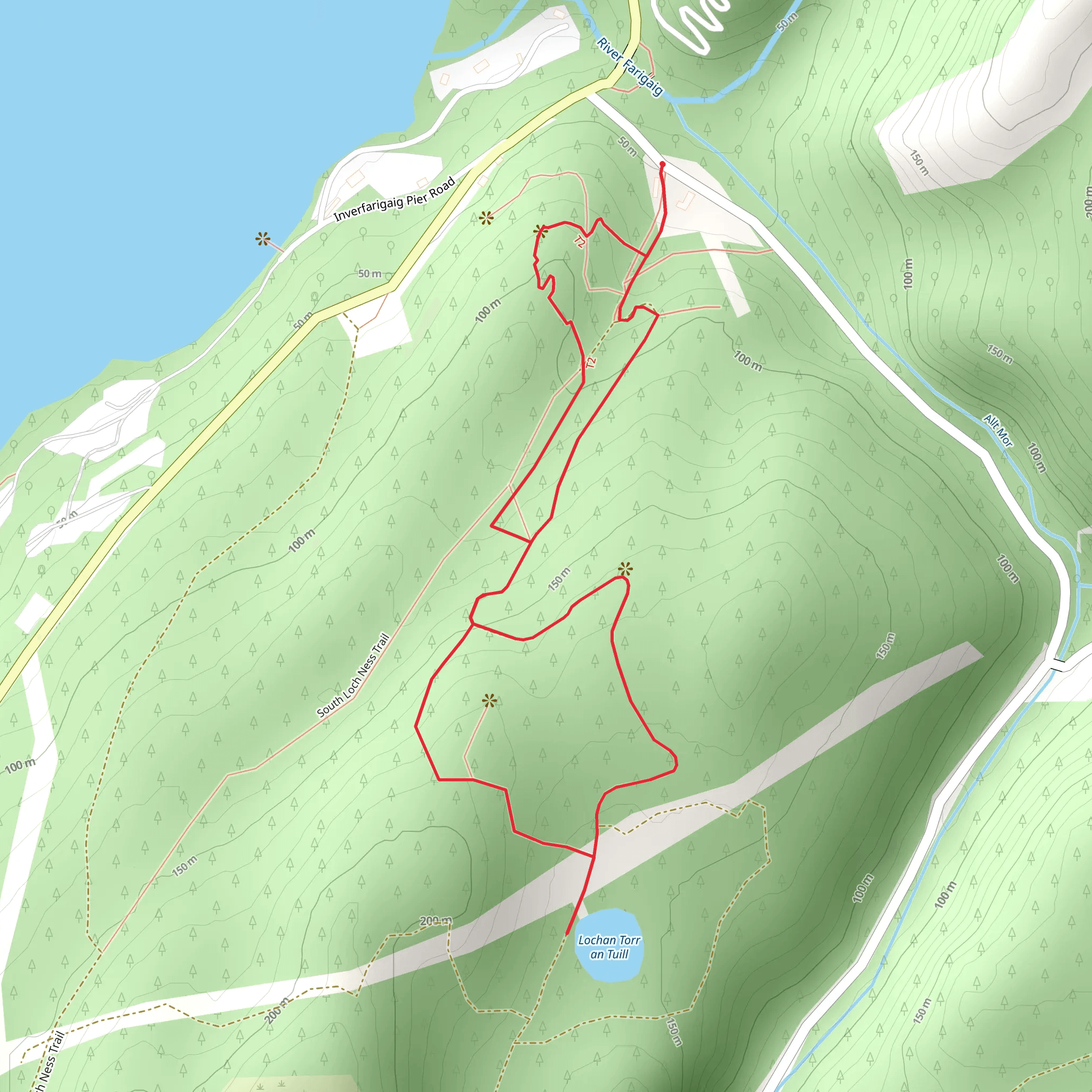 Lochan Tòrr an Tuill Loop Trail from Loch Ness mobile static map