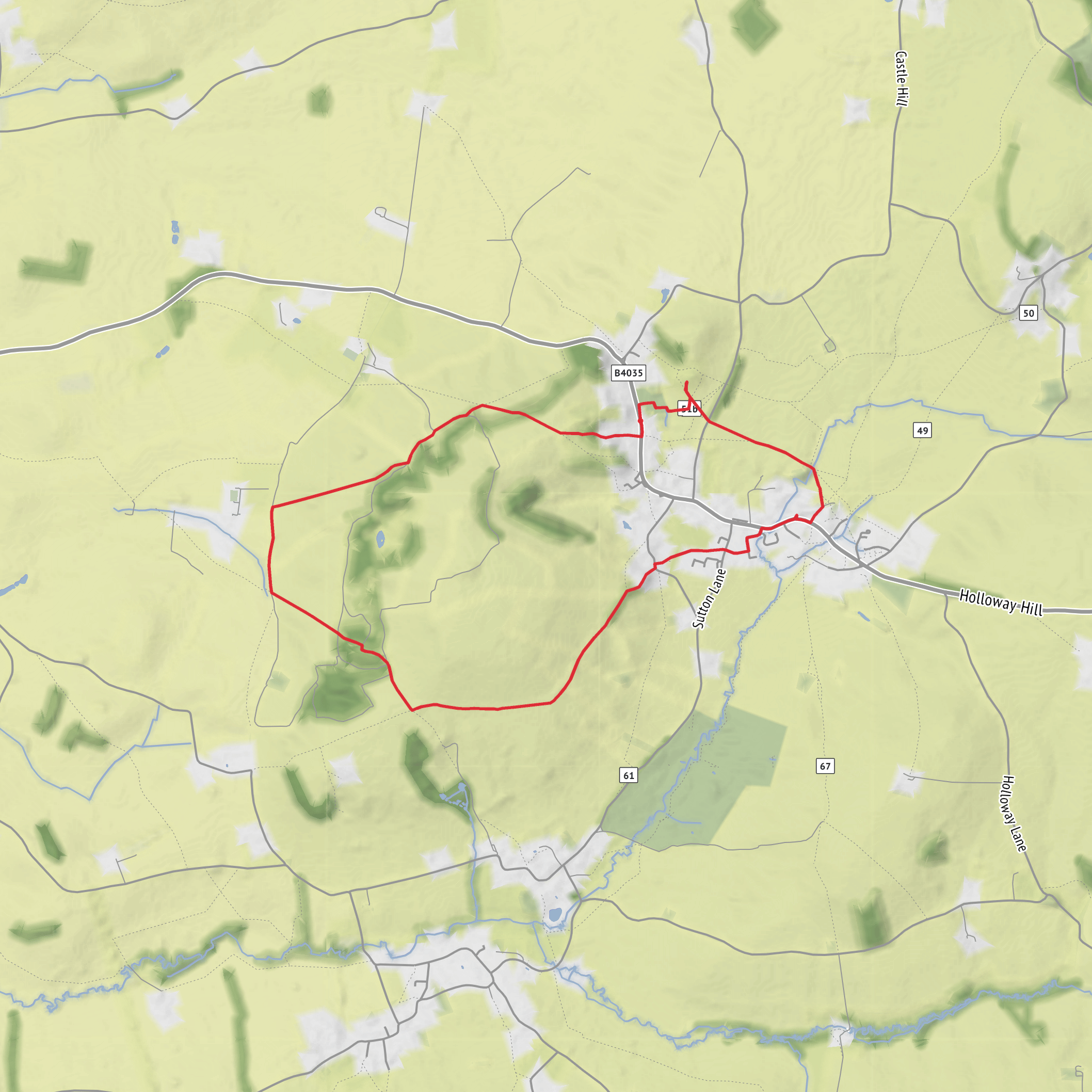 Gillett's Hill, Ashen Coppice and Castle Hill Motte Loop mobile static map