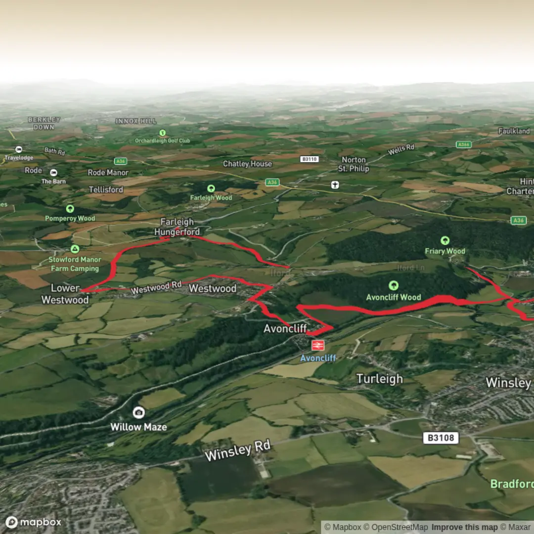 An image depicting the trail Hike from Freshford and its surrounding area.