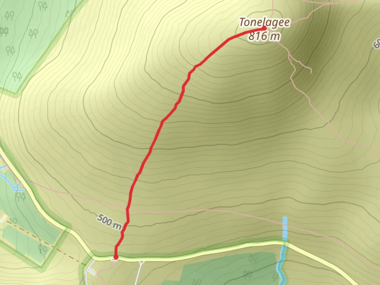 An image depicting the trail Wicklow Gap to Tonaglee and its surrounding area.