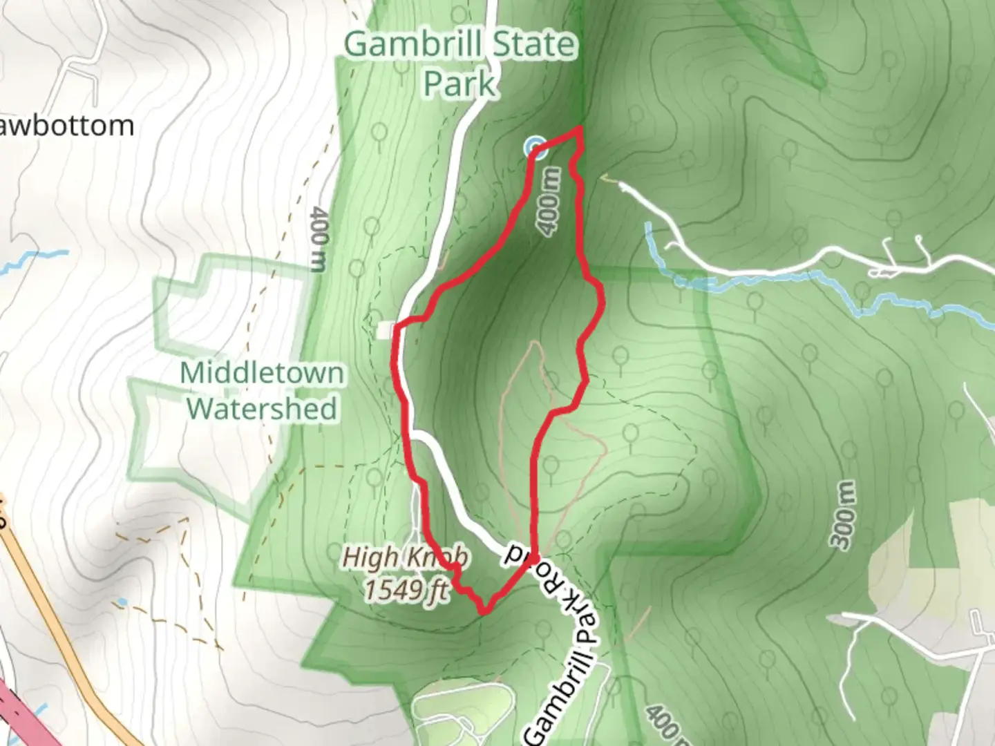 An image depicting the trail Black Locust and Green Ash Loop Trail and its surrounding area.