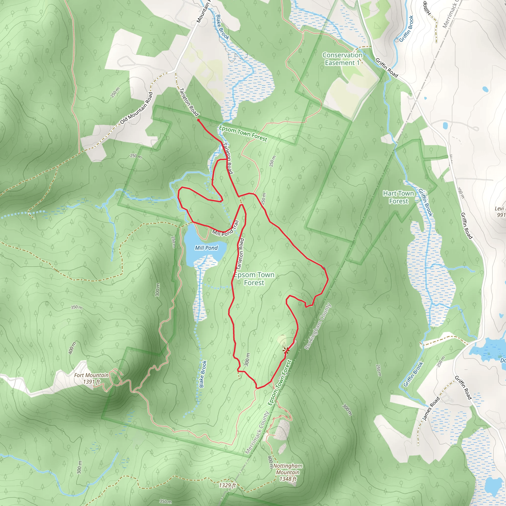 Neville Ridge Trail mobile static map