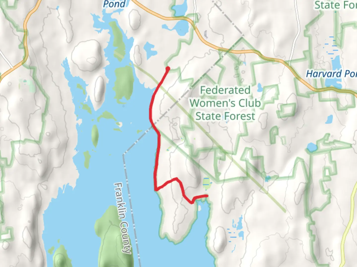 An image depicting the trail West Branch Fever Brook Trail and its surrounding area.