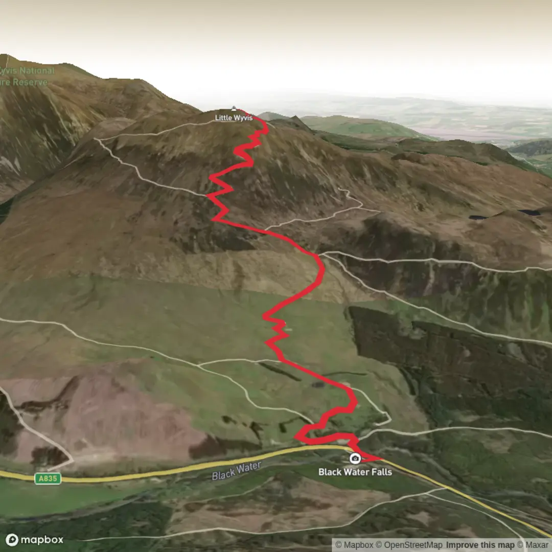 An image depicting the trail Hike to Little Wyvis near Garve Highlands and its surrounding area.