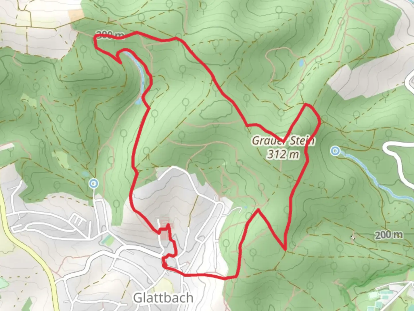 An image depicting the trail Grauenstein Loop and its surrounding area.