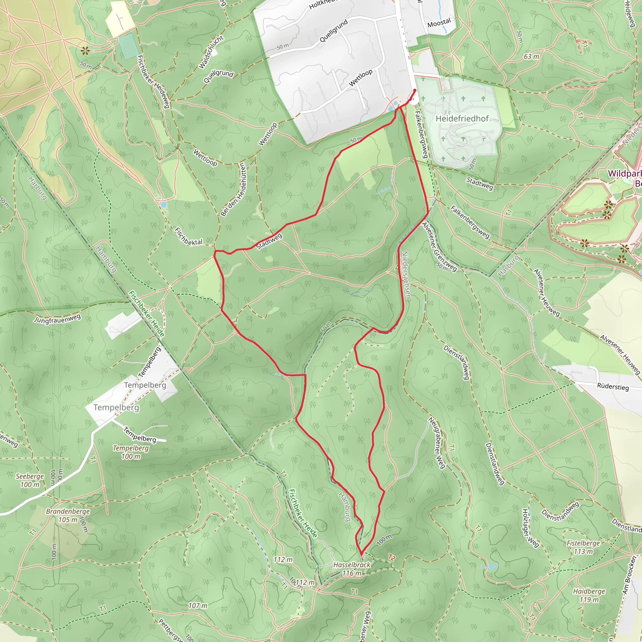 Wulmstorfer Loop via Wanderweg N WFR mobile static map