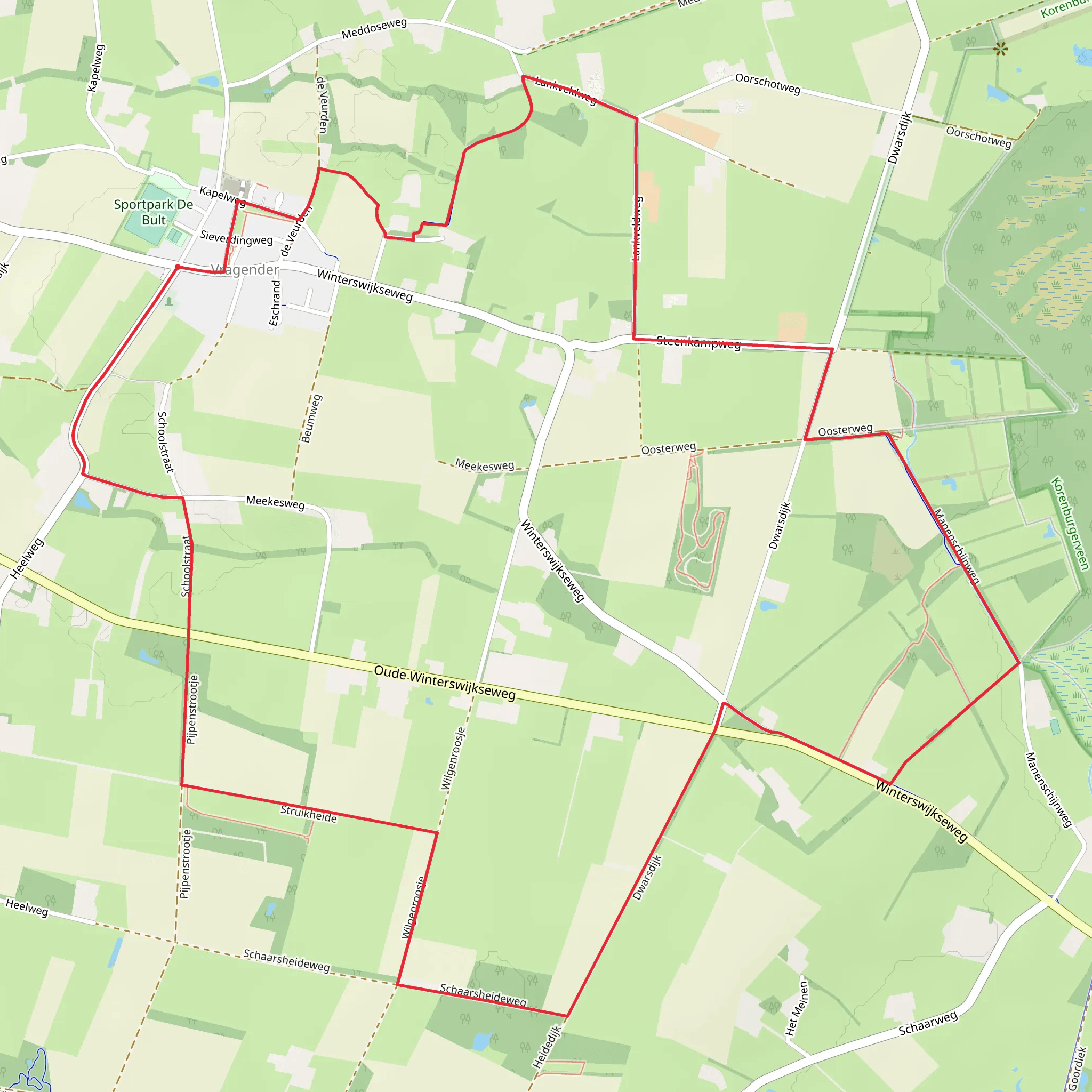 Winterswijkseweg and De Kuitenbijter Route mobile static map