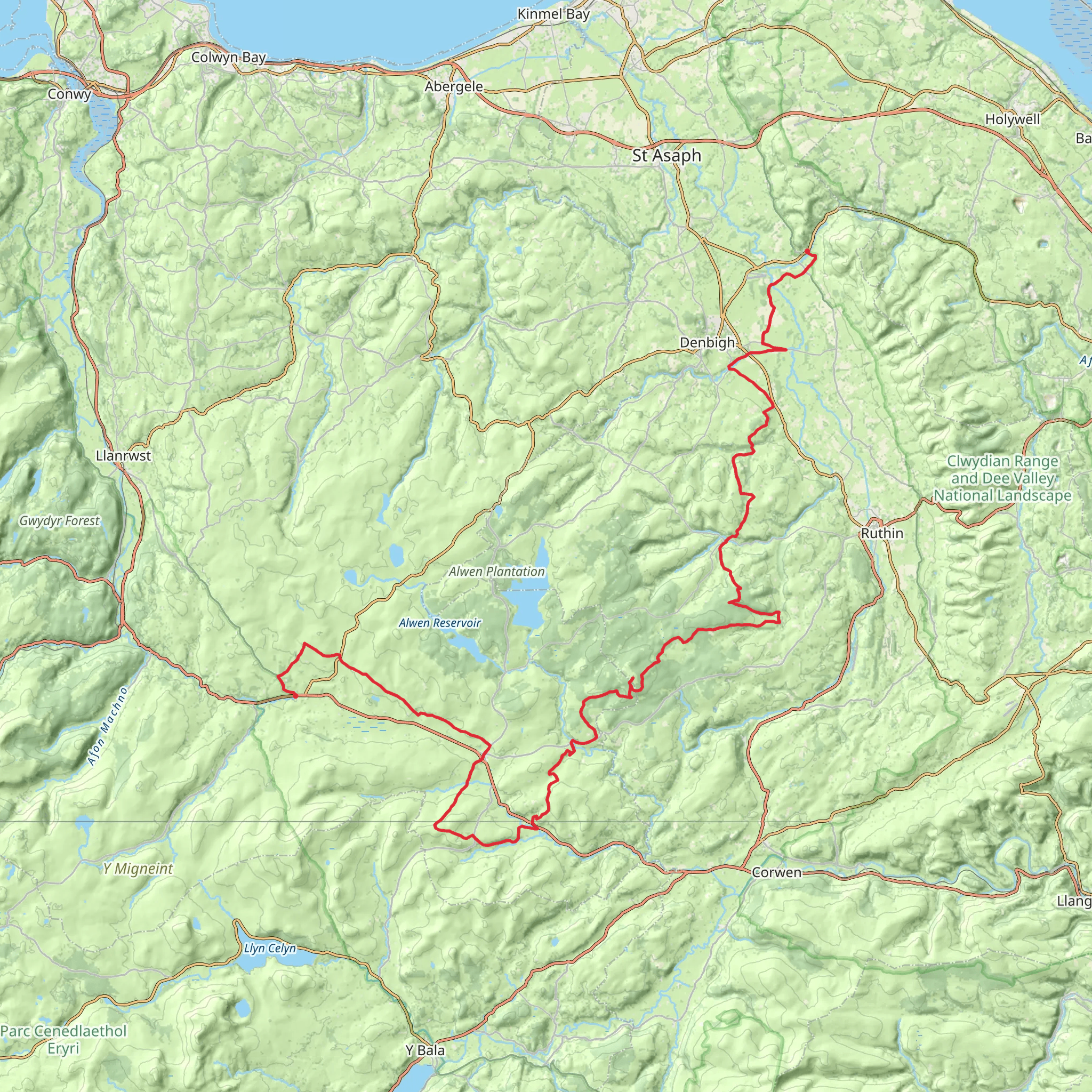 Hiraethog Trail mobile static map