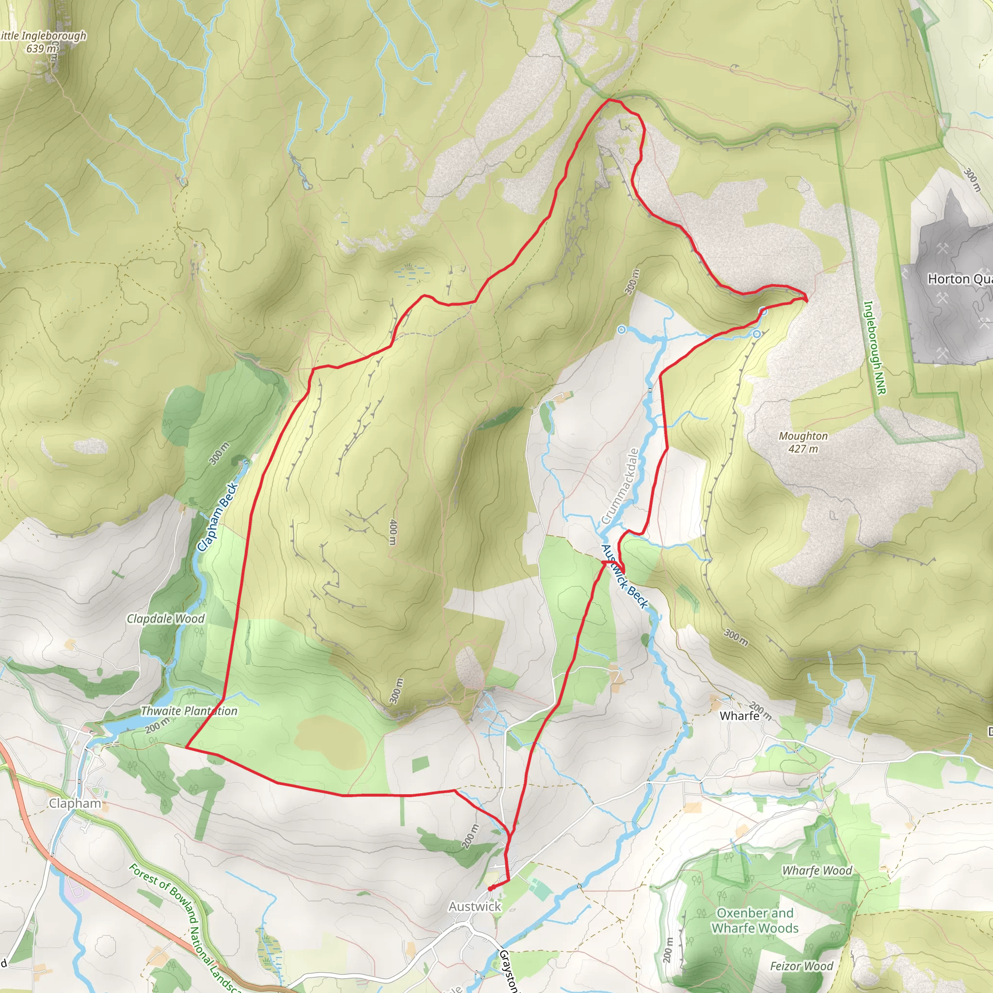 Austwick - Thwaite Scars and Moughton Scars mobile static map