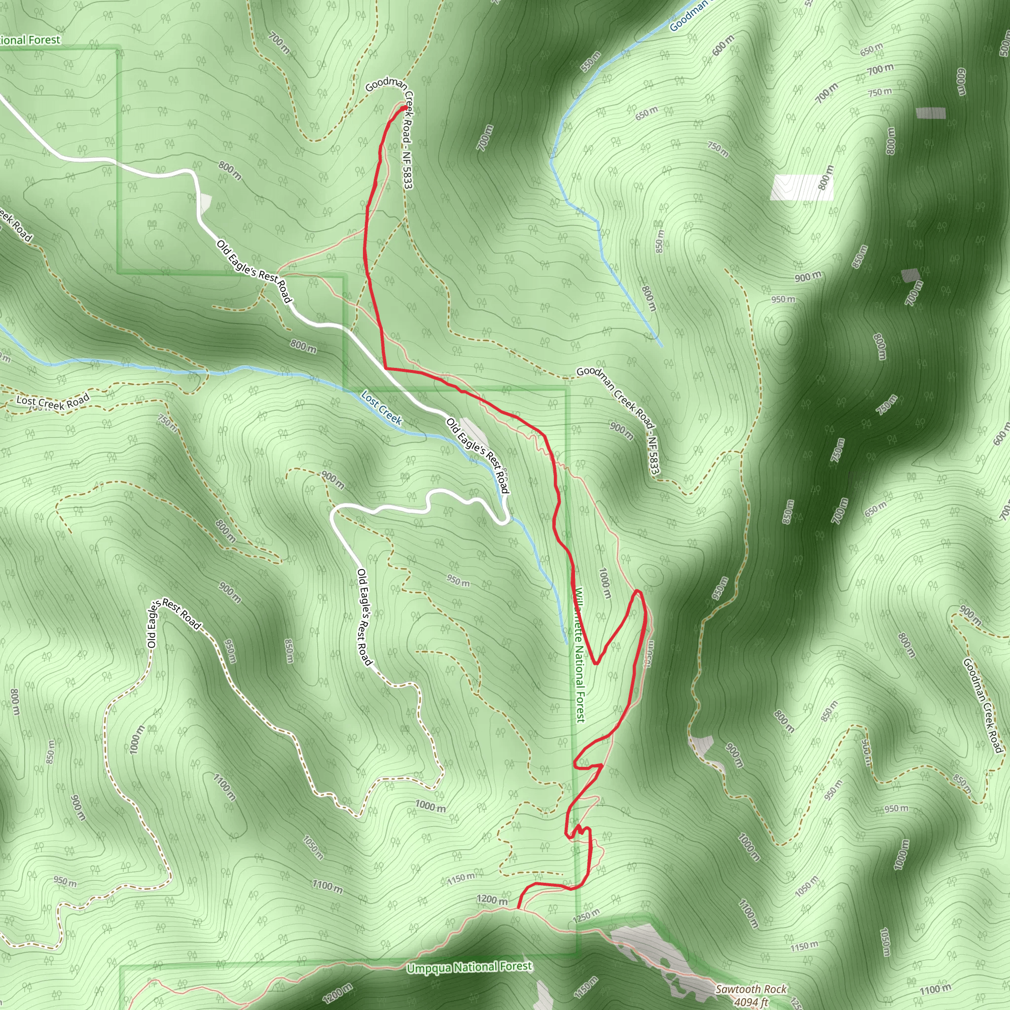Lost Creek Trail mobile static map