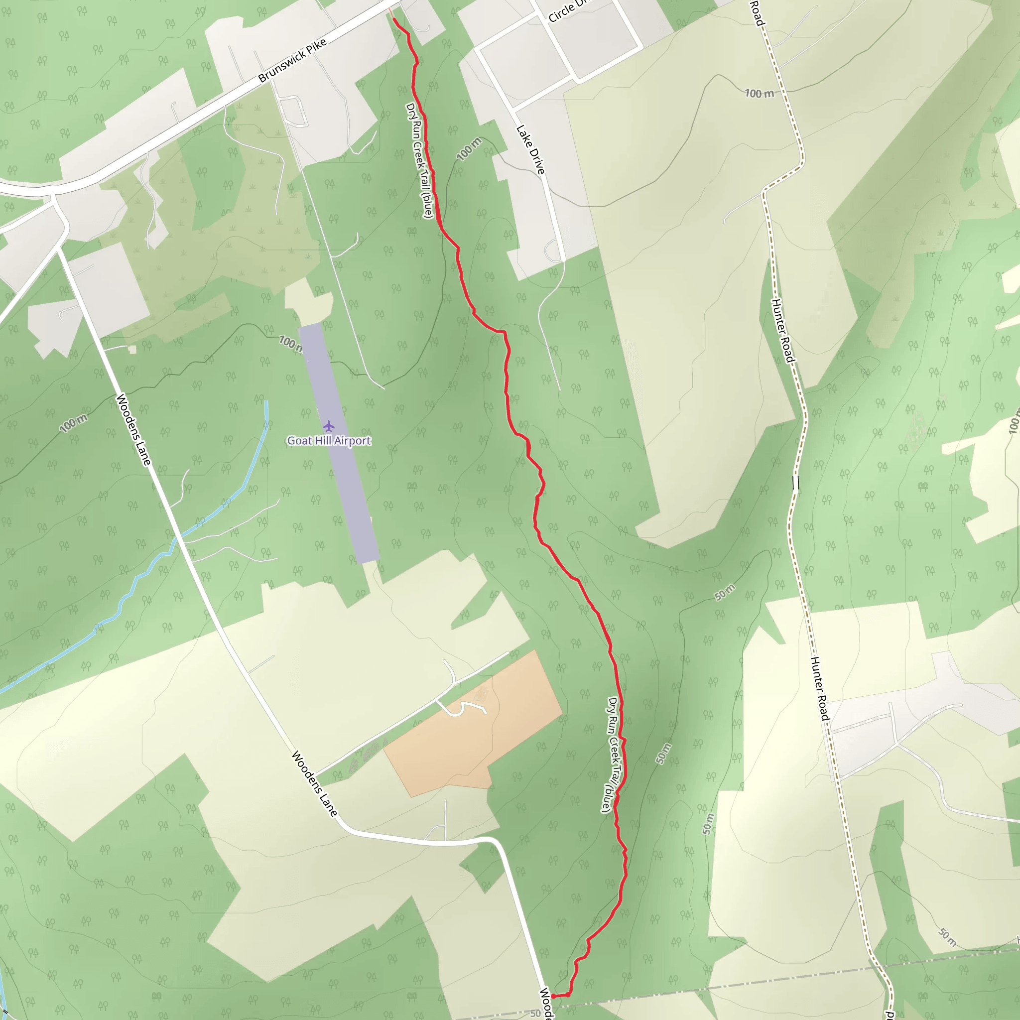 Dry Run Creek Trail - Blue mobile static map