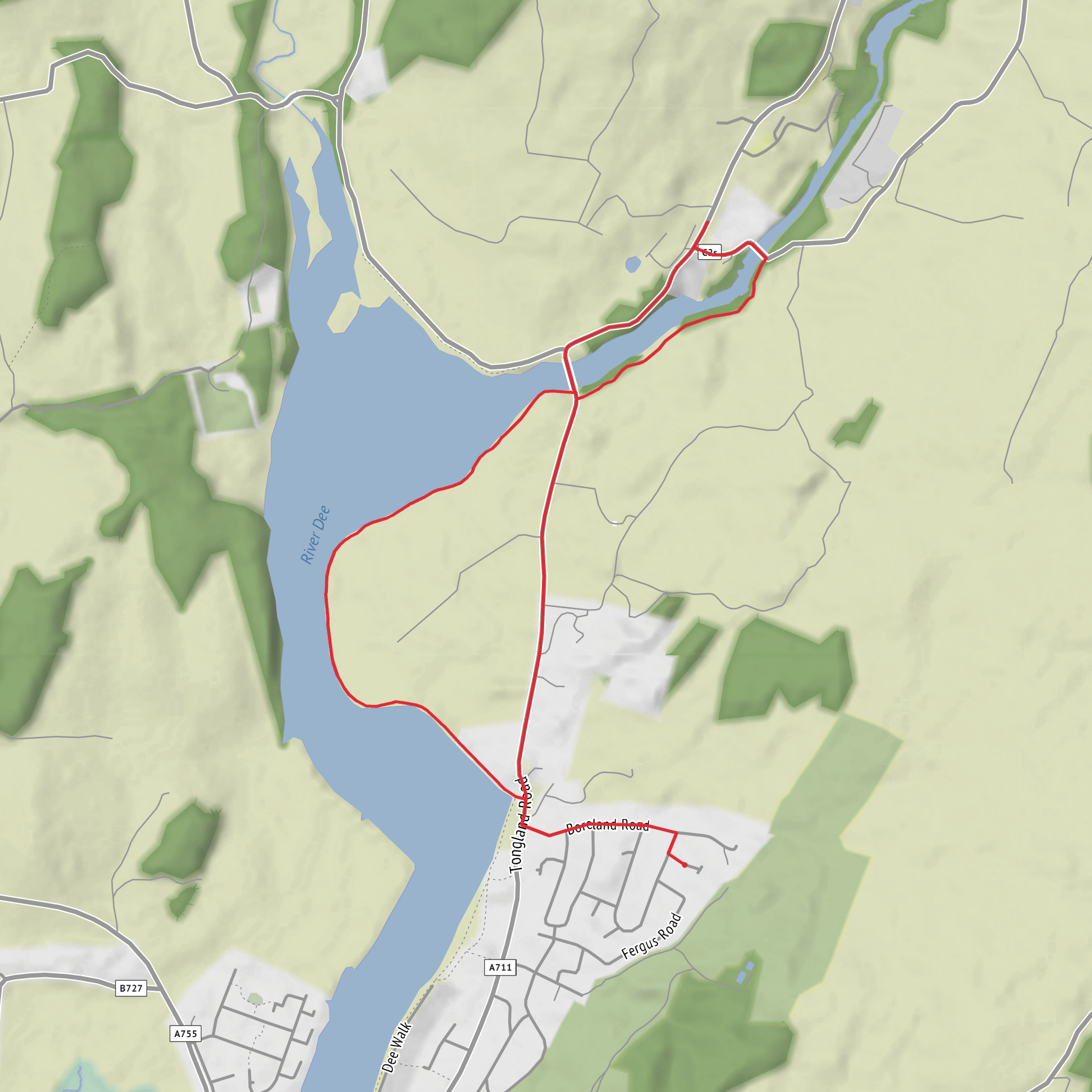 New River Path to Tongland mobile static map