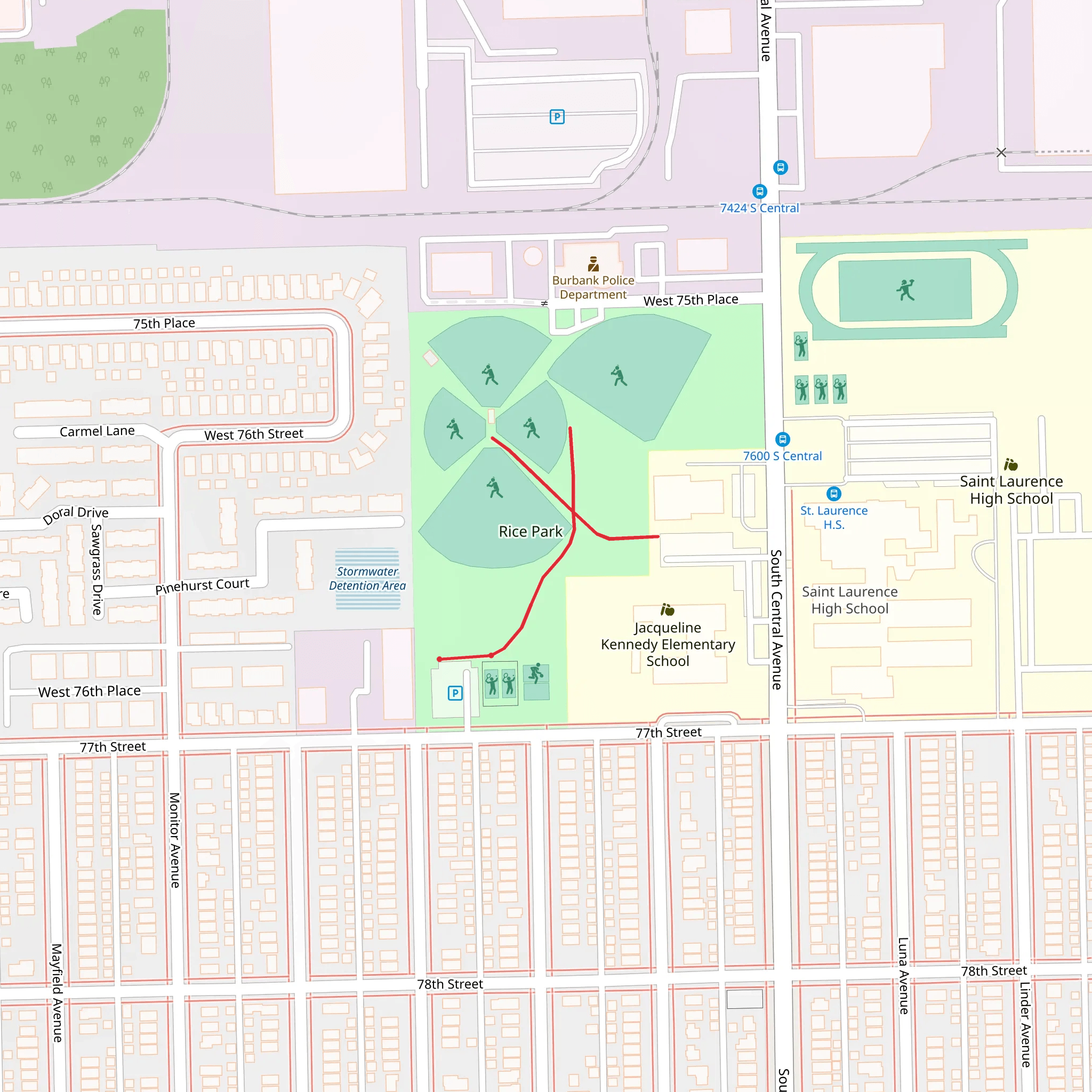 Rice Park Walk mobile static map