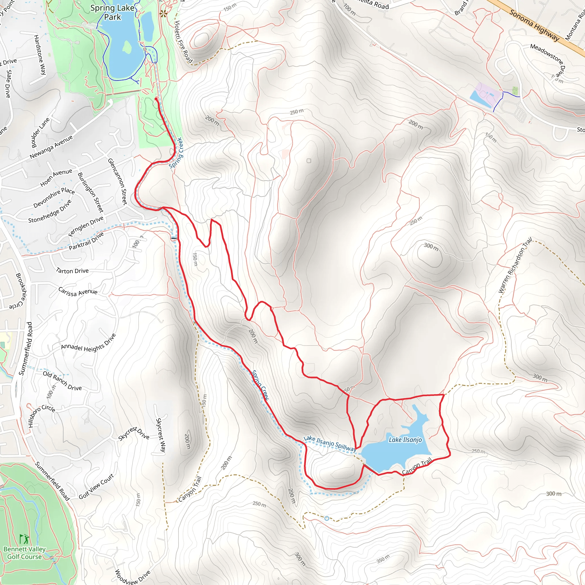 Lake Ilsanjo Loop via Canyon Trail mobile static map