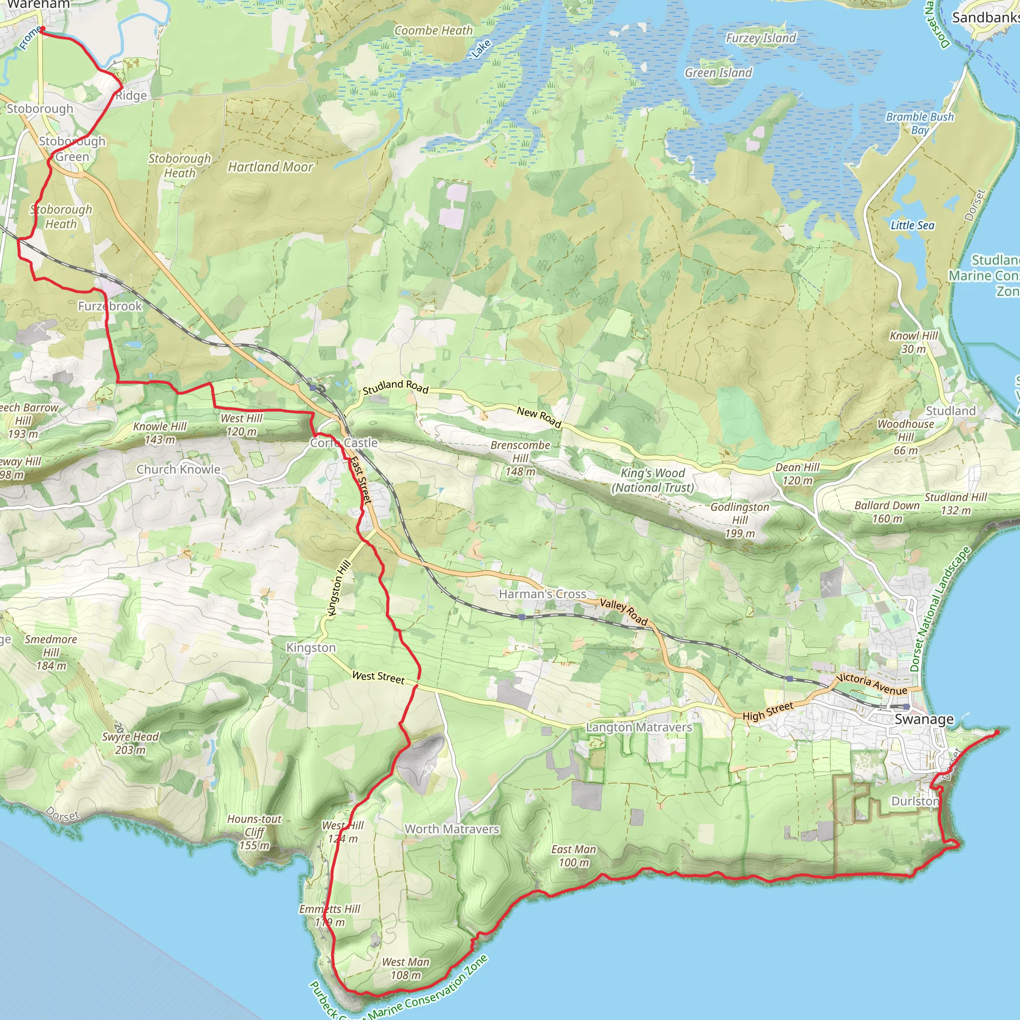 Purbeck Way mobile static map