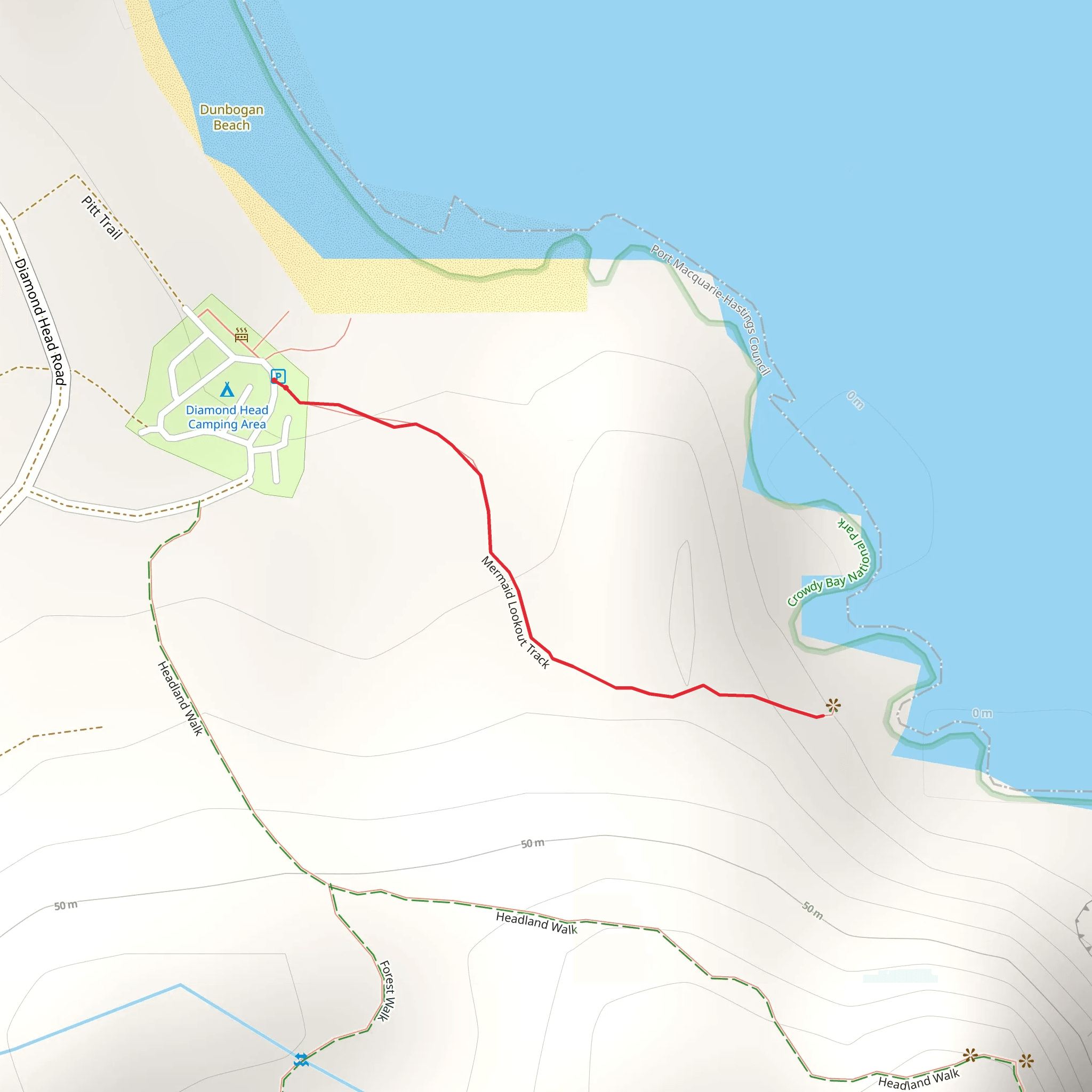 Mermaid Lookout Track mobile static map