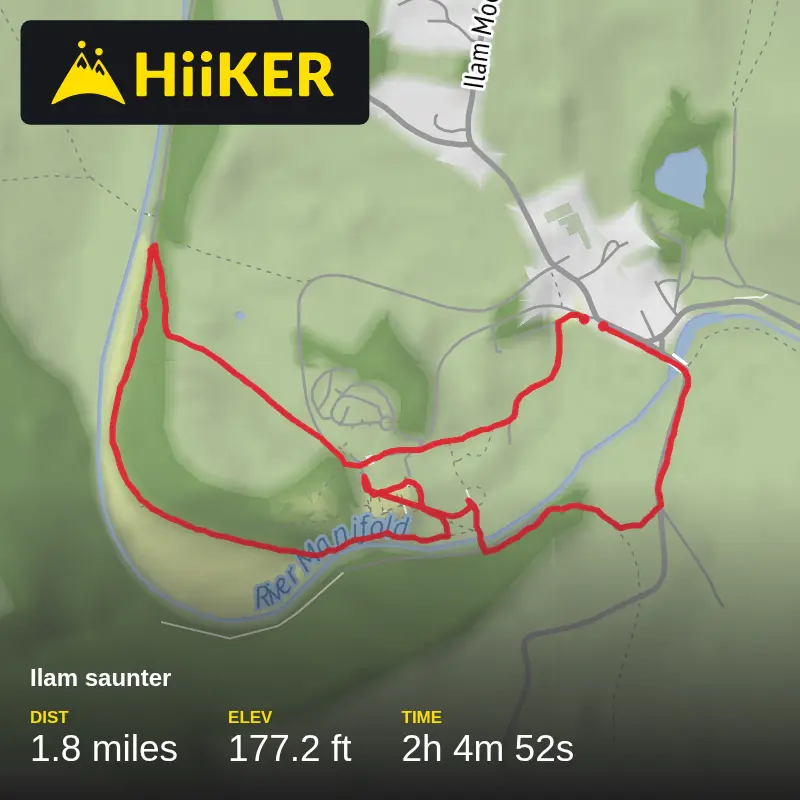 A map preview of the recording Ilam saunter.