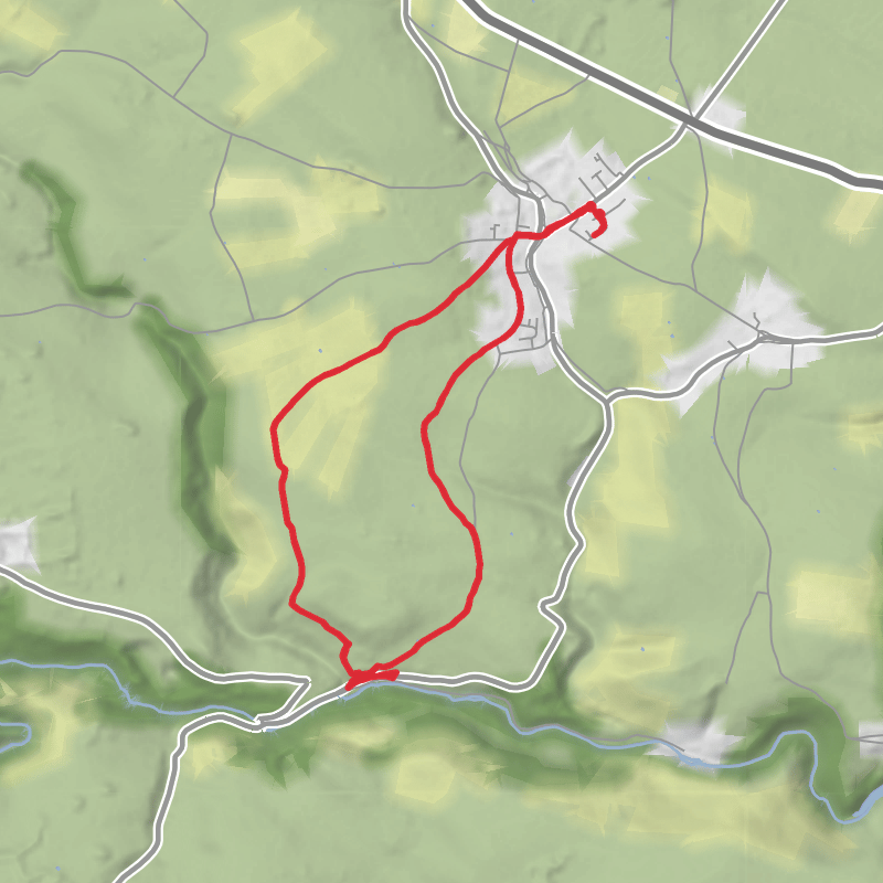 A map preview of the recording Derbyshire Dales Hiking.