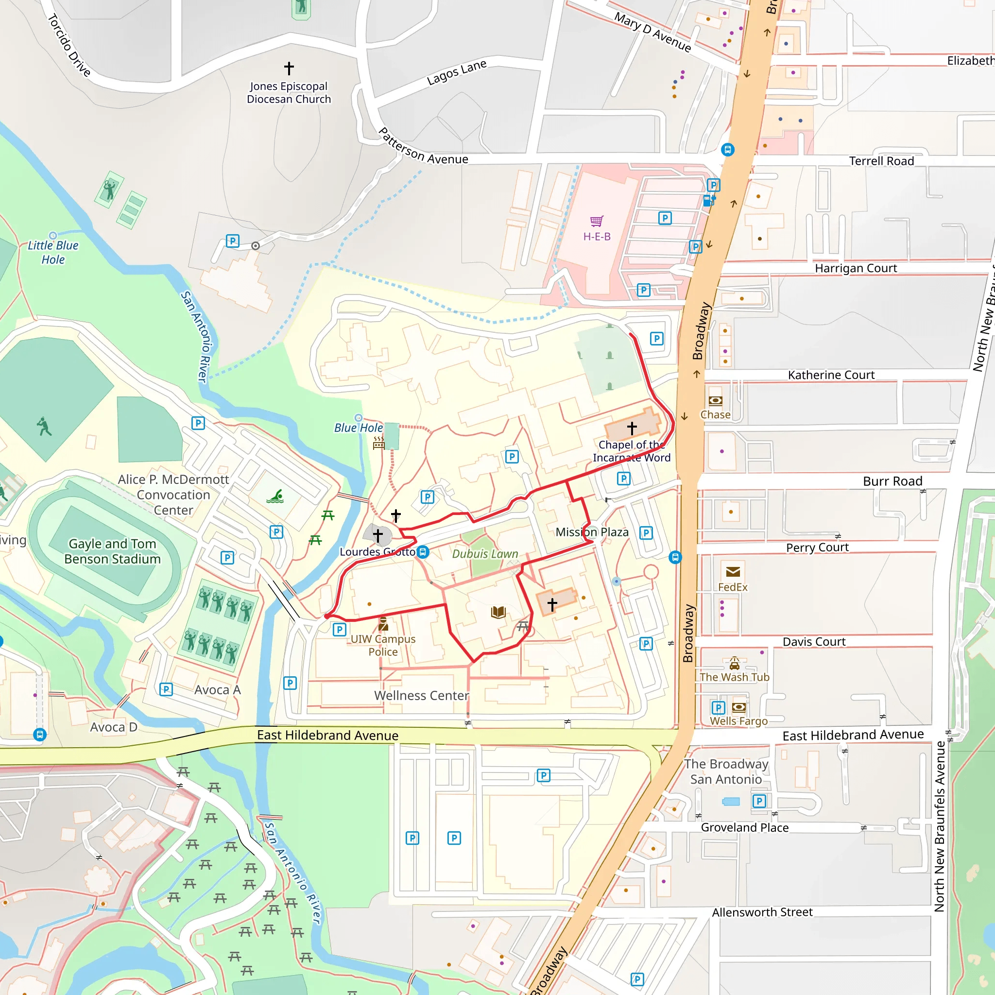Mission Plaza Loop mobile static map