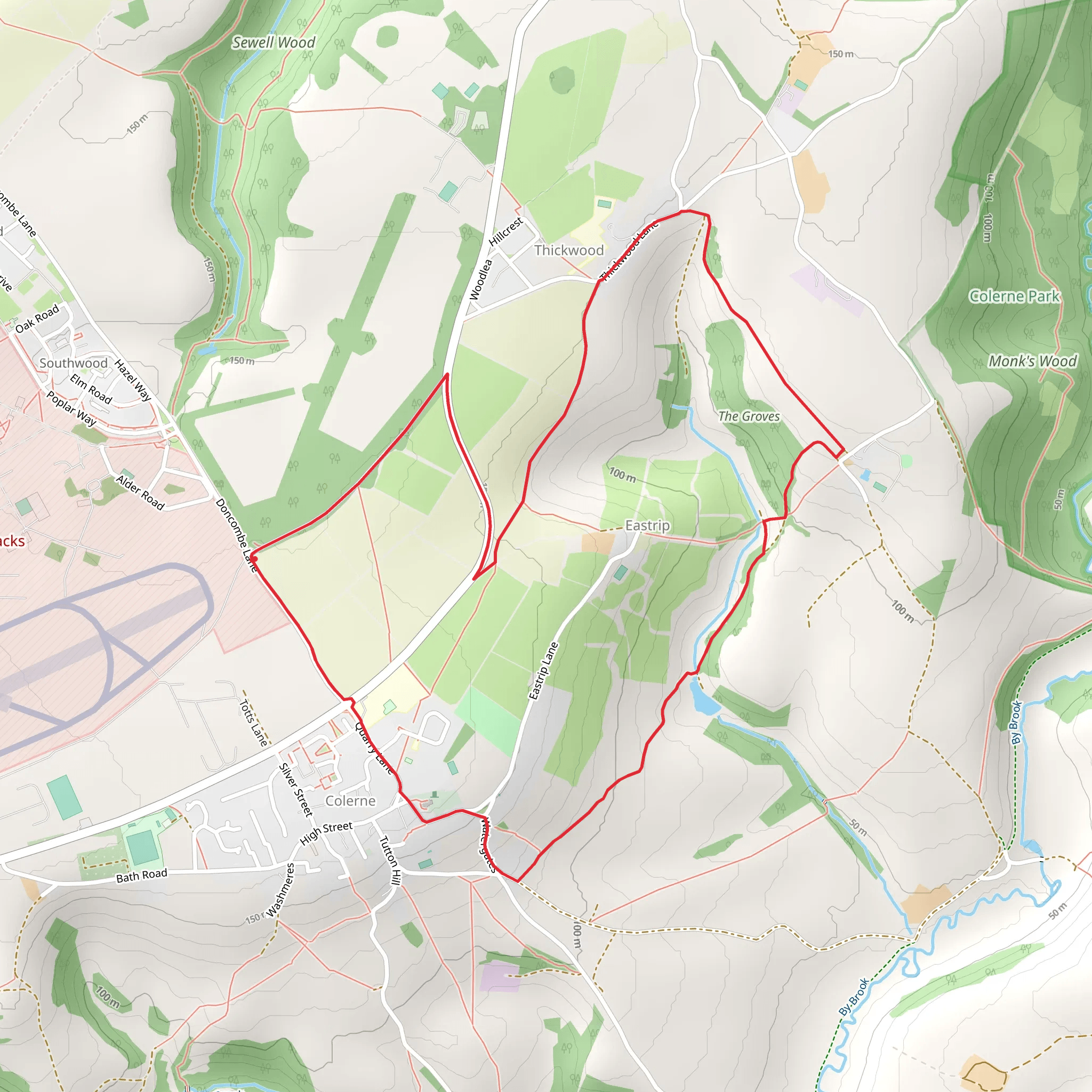 Franks Wood and Eastrip Loop mobile static map